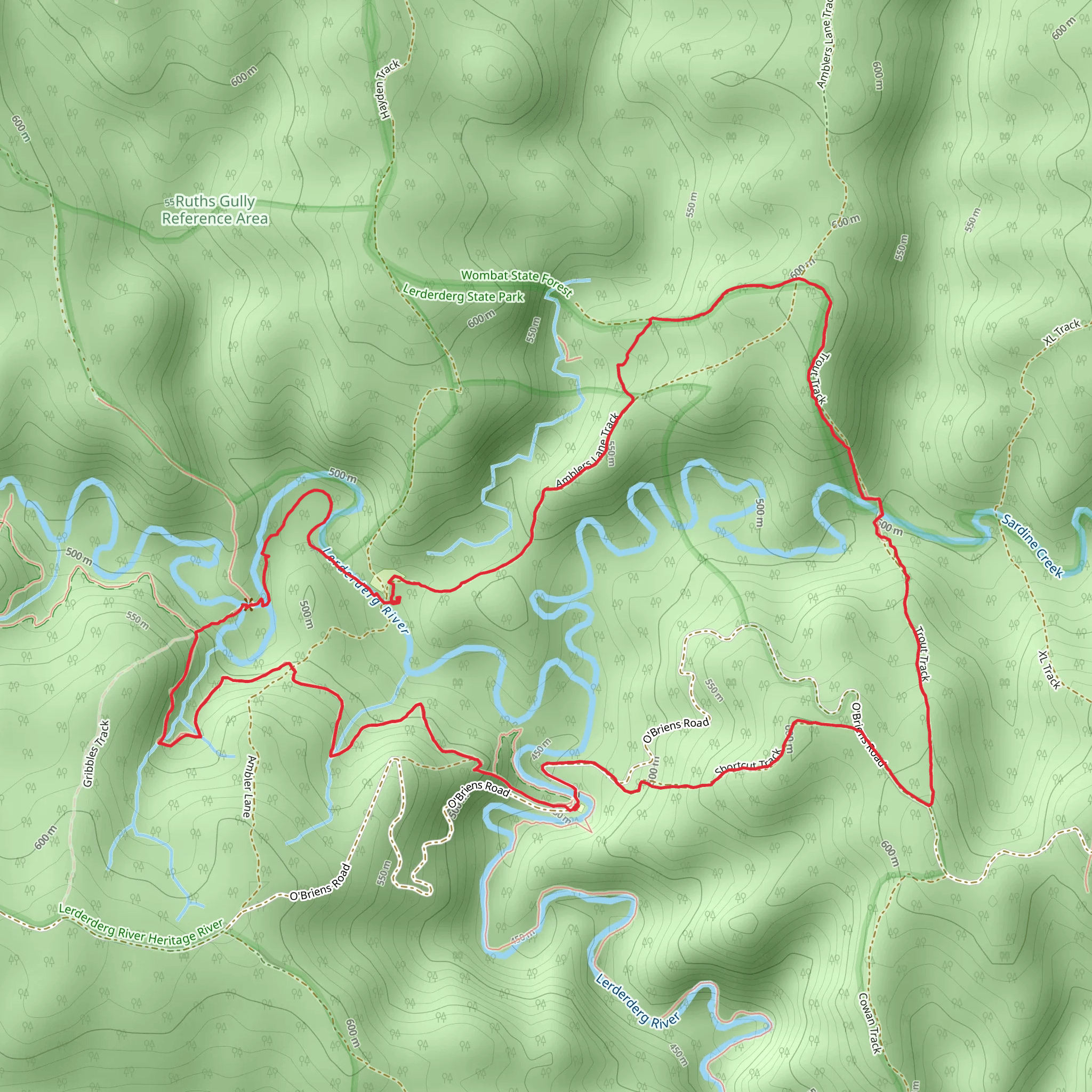 The Tunnel and Sardine Creek Trail mobile static map