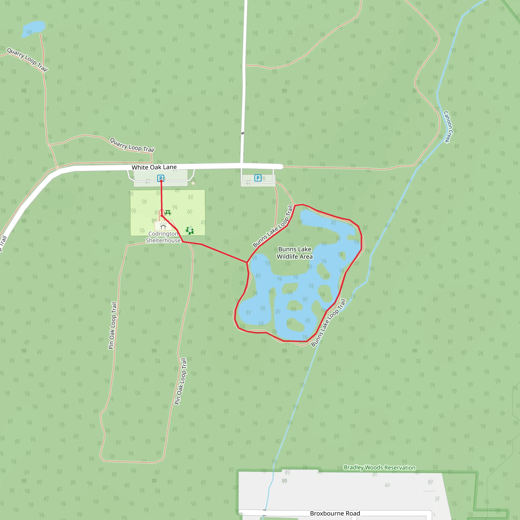 Bunns Lake Loop mobile static map