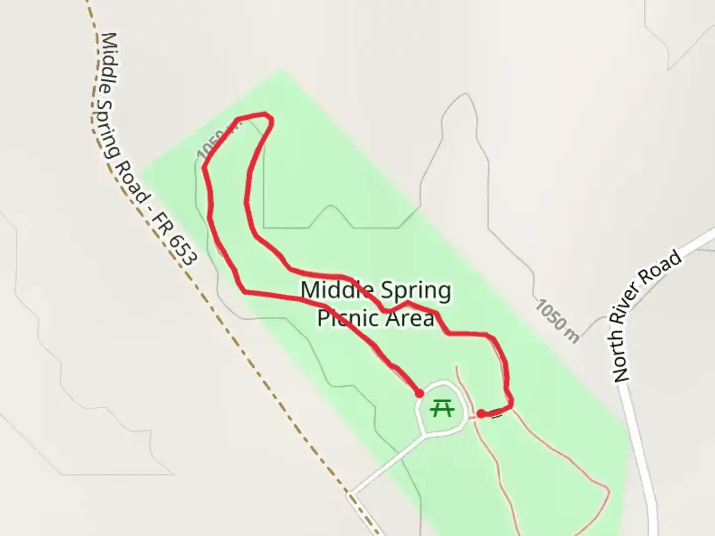 An image depicting the trail Middle Spring Nature Trail and its surrounding area.