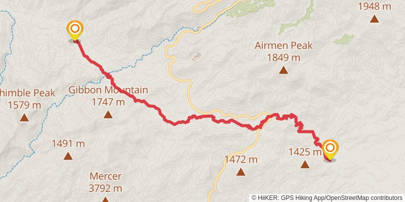 Sky Islands Traverse stage 21 Map