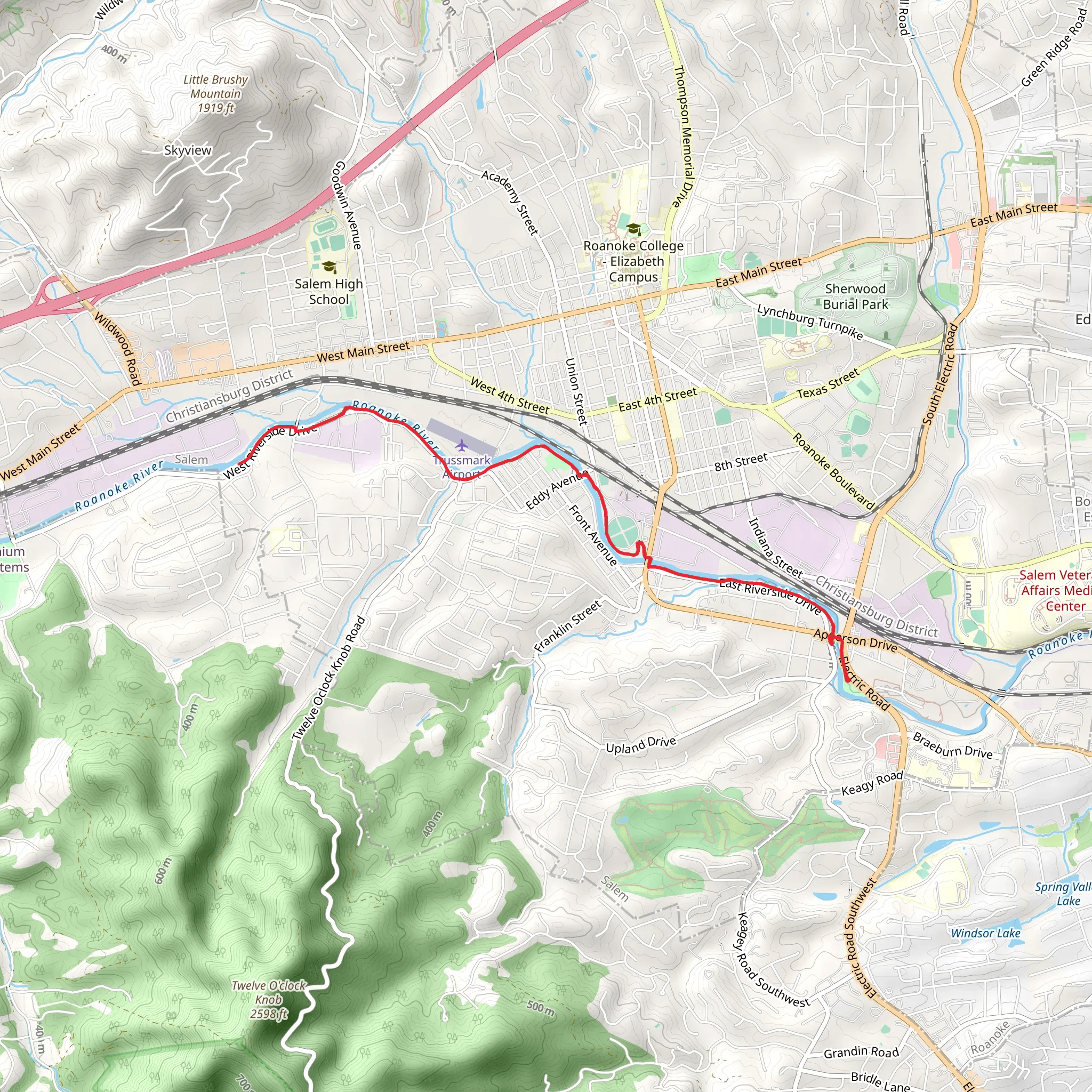 Roanoke River Greenway - Rotary Park mobile static map