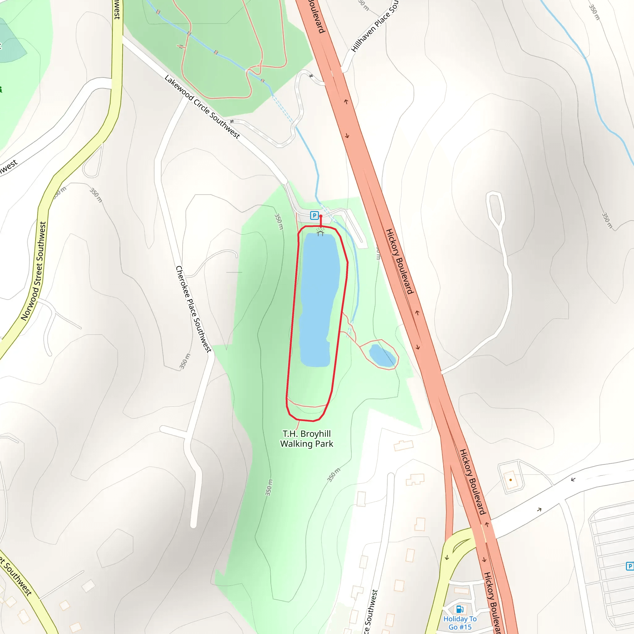 T H Broyhill Walking Park Loop mobile static map