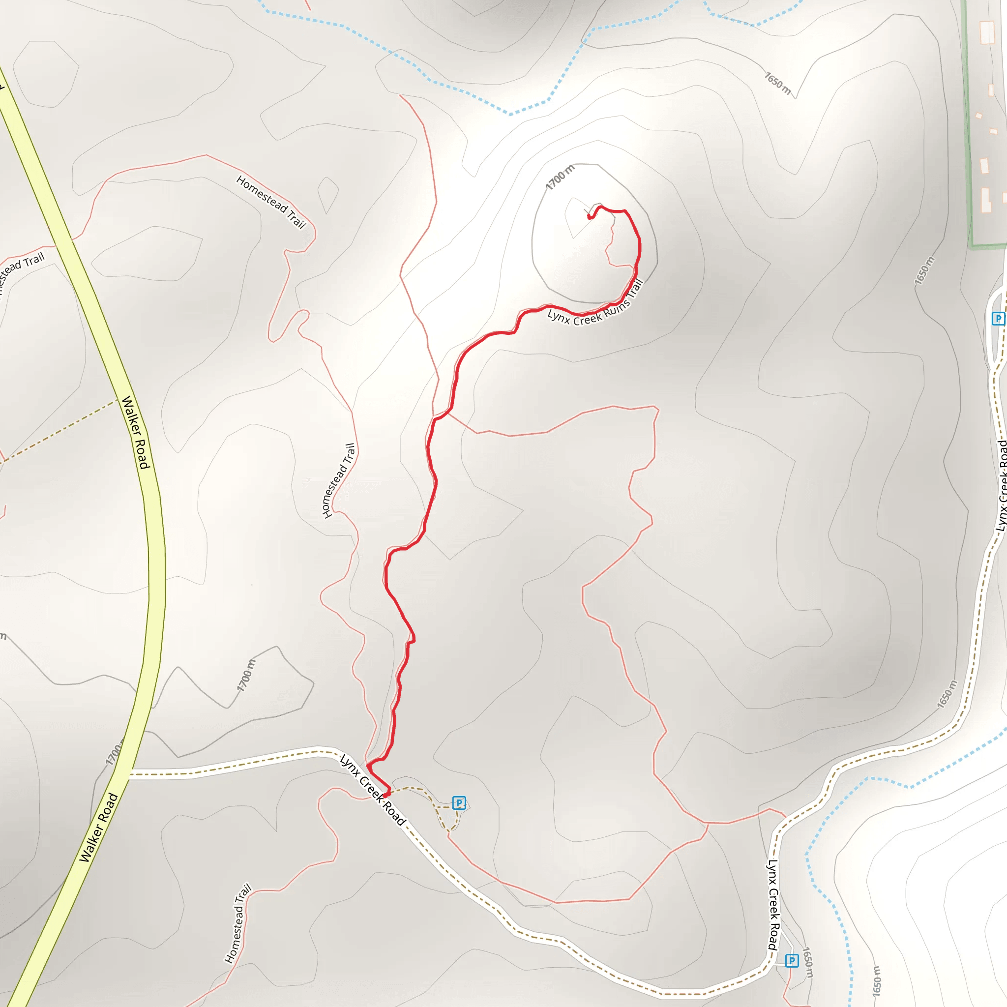 Lynx Creek Ruins Trail mobile static map