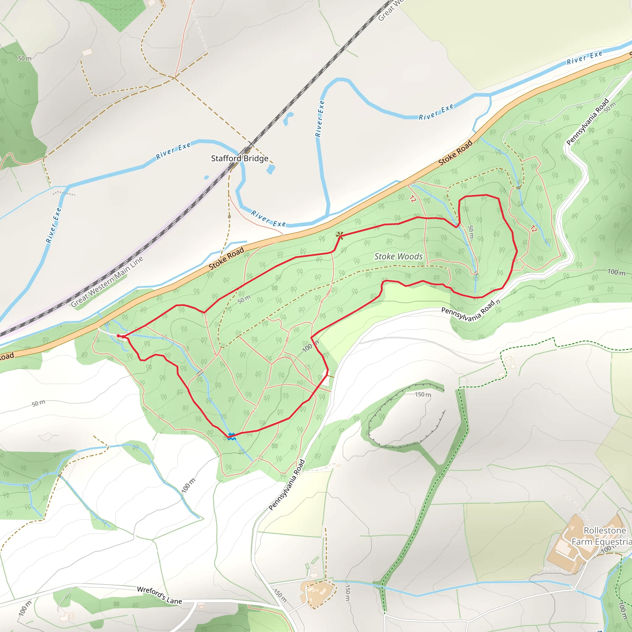 Stoke Woods Outer Loop mobile static map