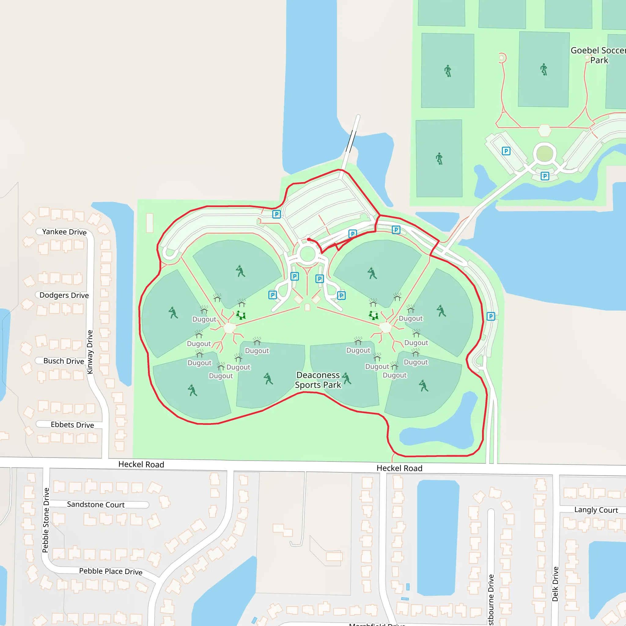 Deaconess Sports Park Loop mobile static map