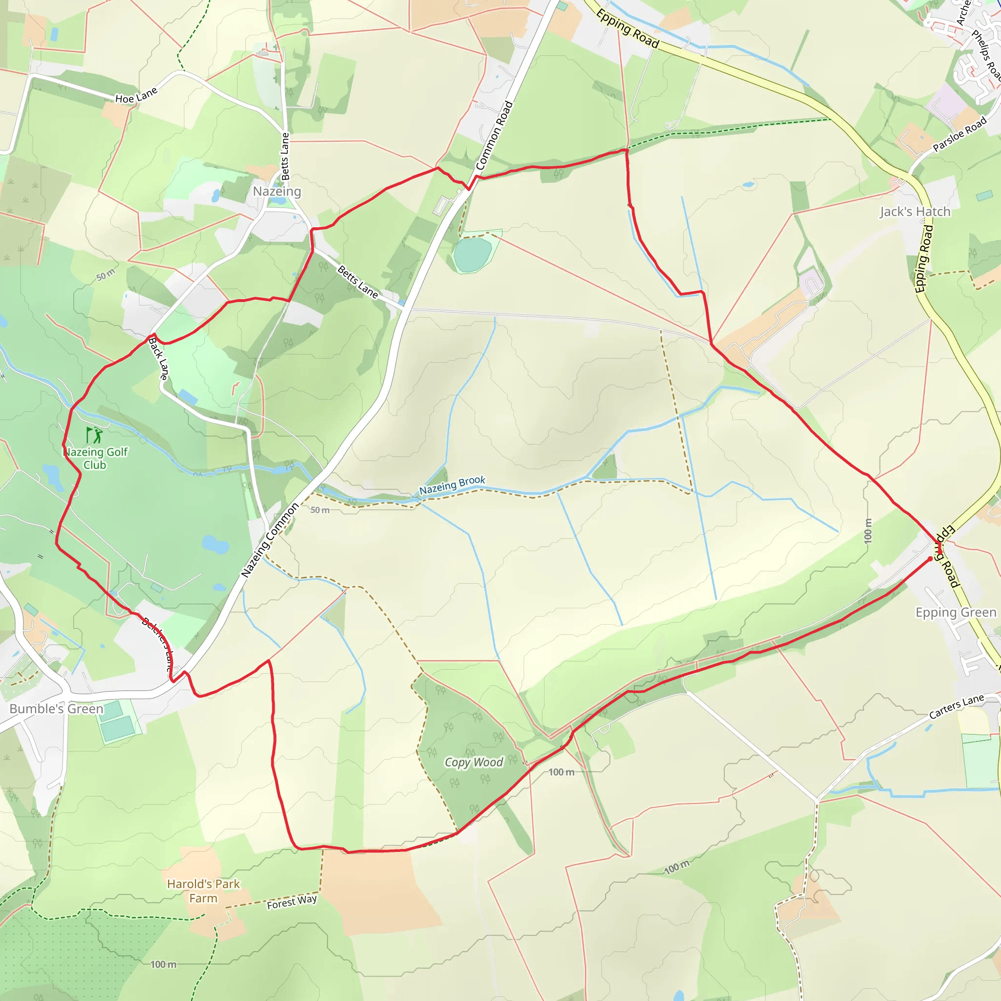 Copy Wood via Three Forests Way mobile static map