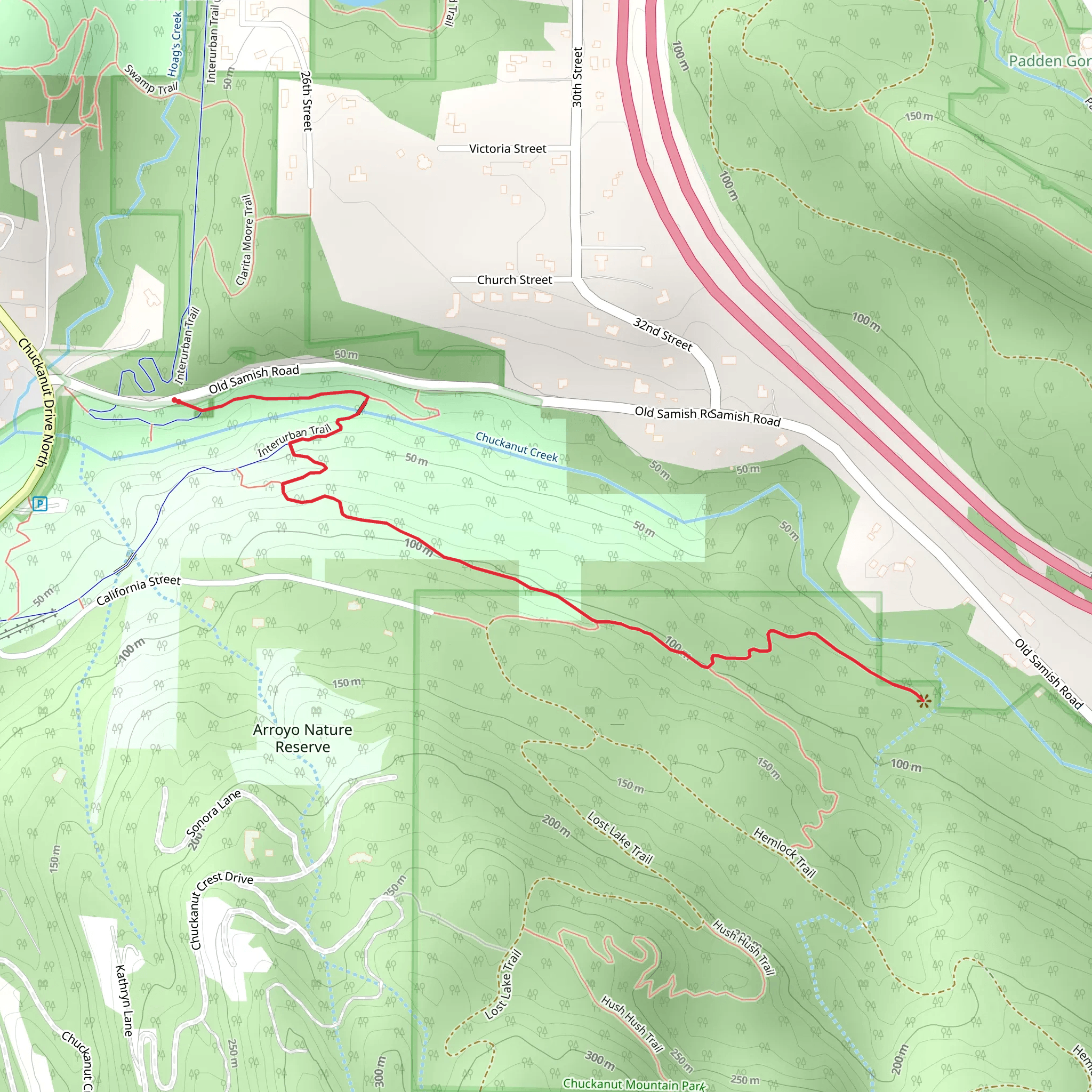 Chuckanut Falls Trail mobile static map