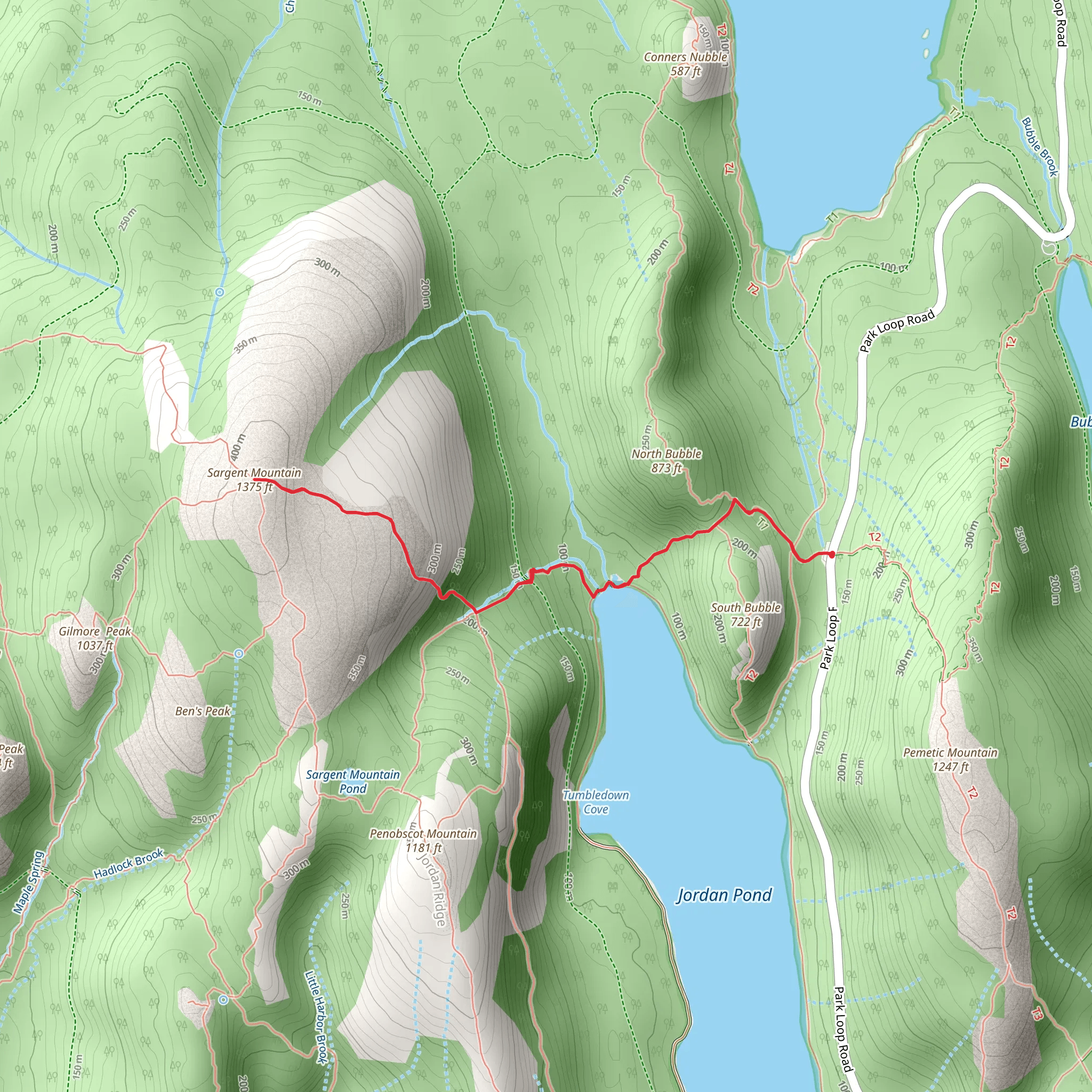 Sargent Mountain via Deer Brook Trail mobile static map