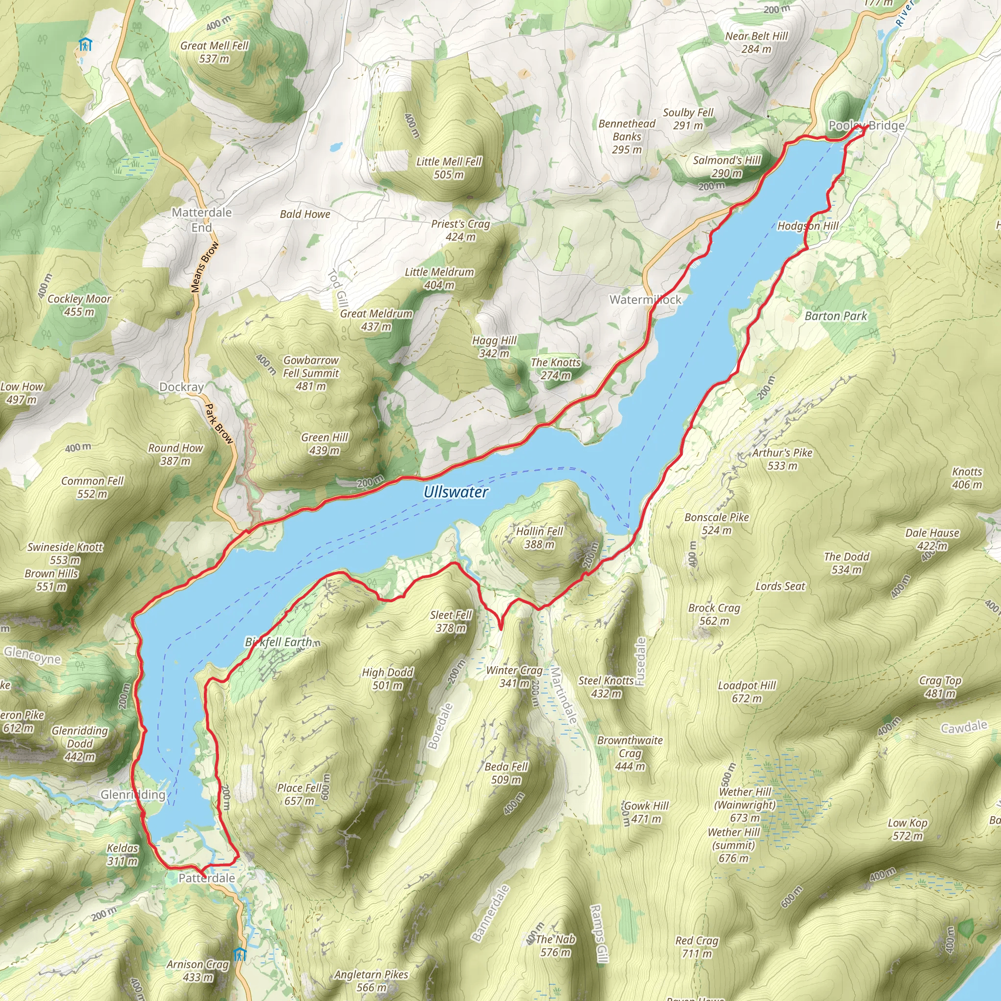 Ulleswater and Pooley Bridge Loop mobile static map