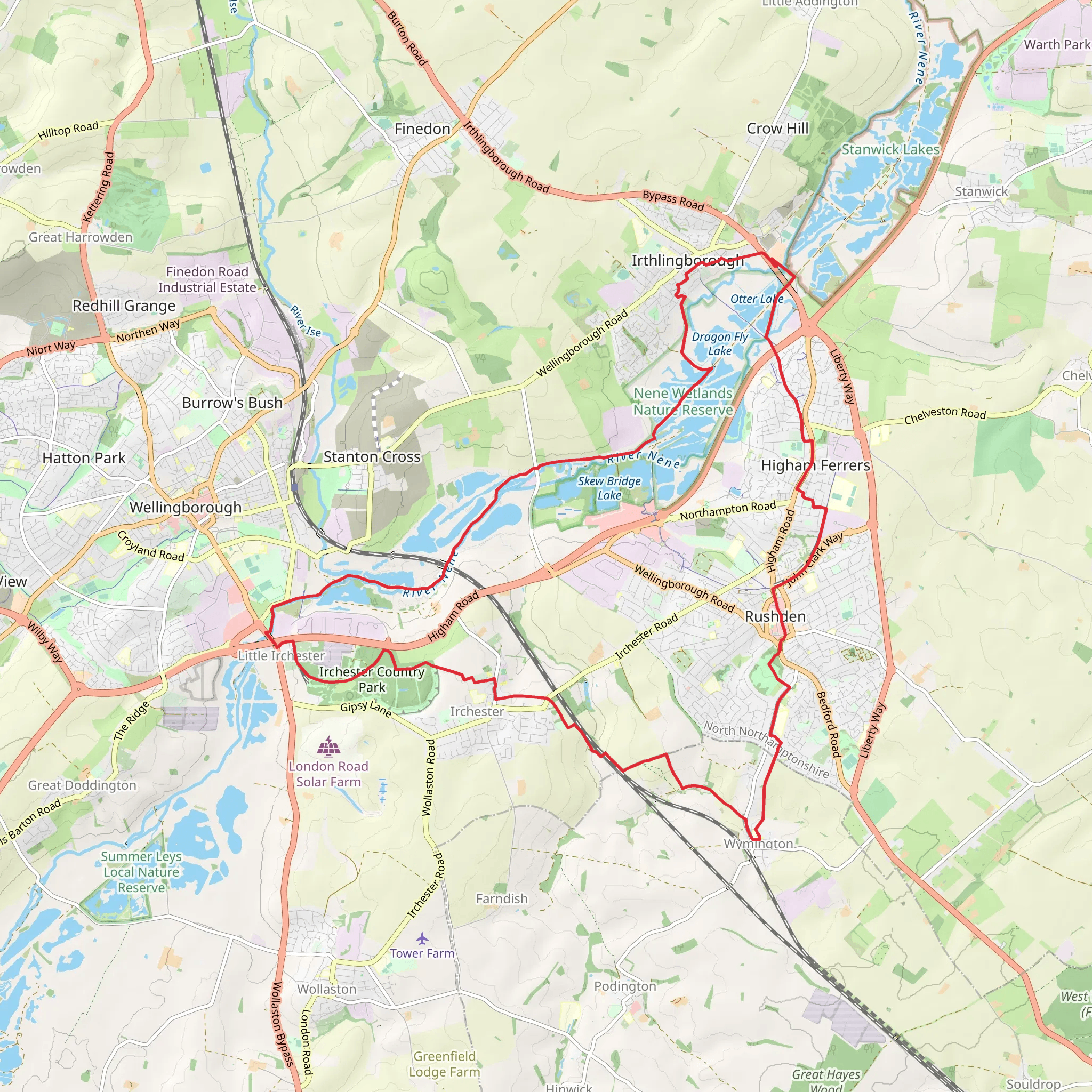 Irthlingborough - Little Irchester and Rushden Loop mobile static map
