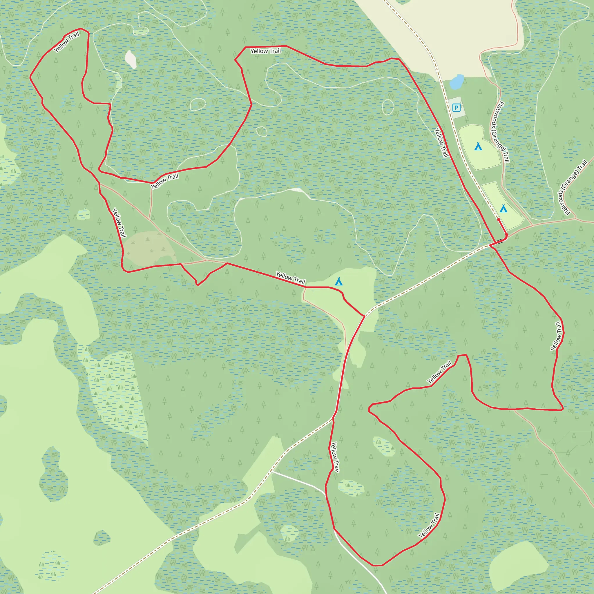 Yellow Loop Trail mobile static map