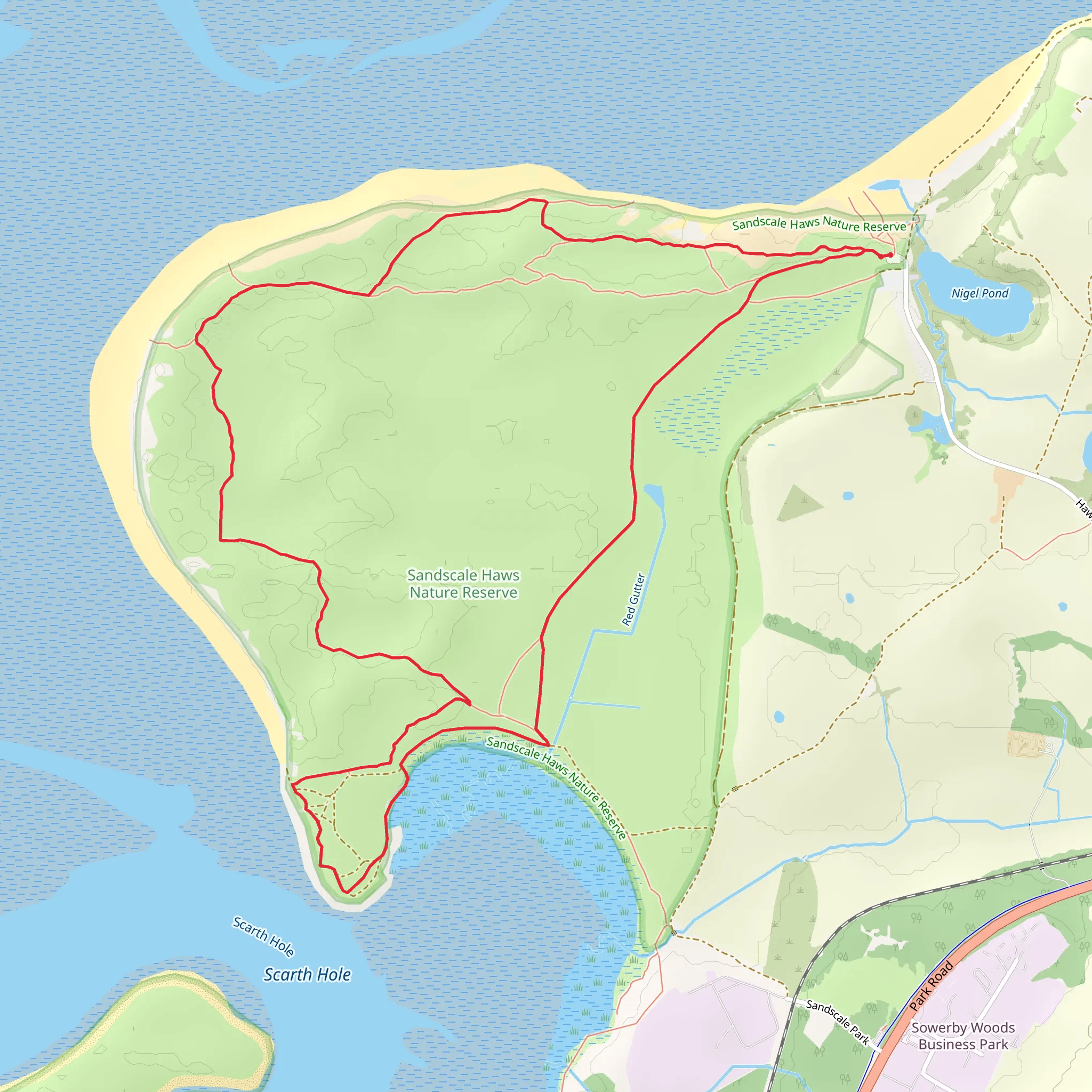 Sandscale Haws National Nature Reserve Loop mobile static map