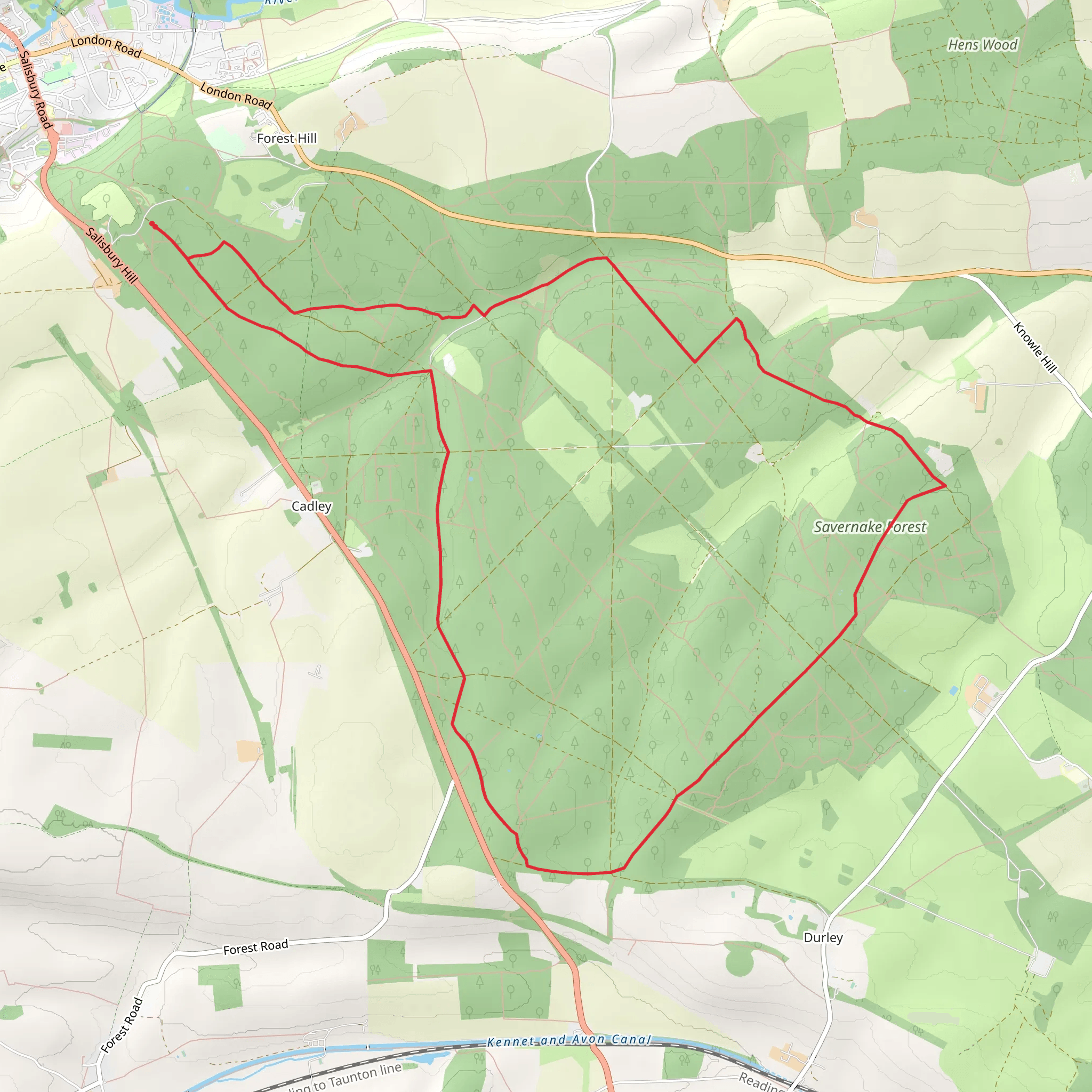 Savernake Forest Walk mobile static map