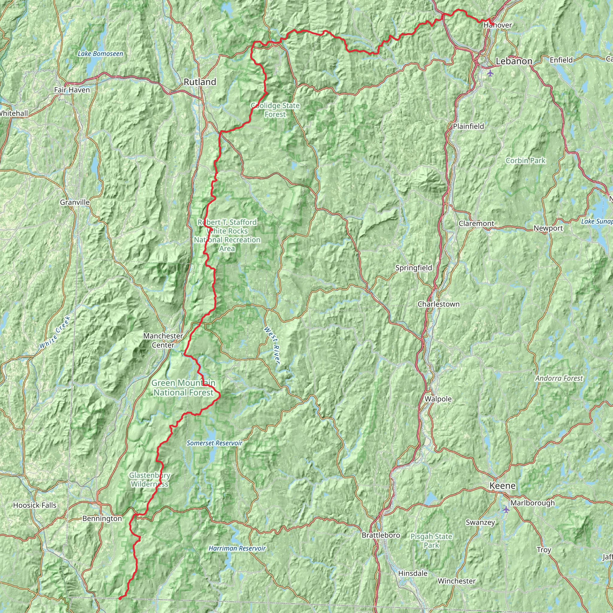 Appalachian Trail - Vermont mobile static map