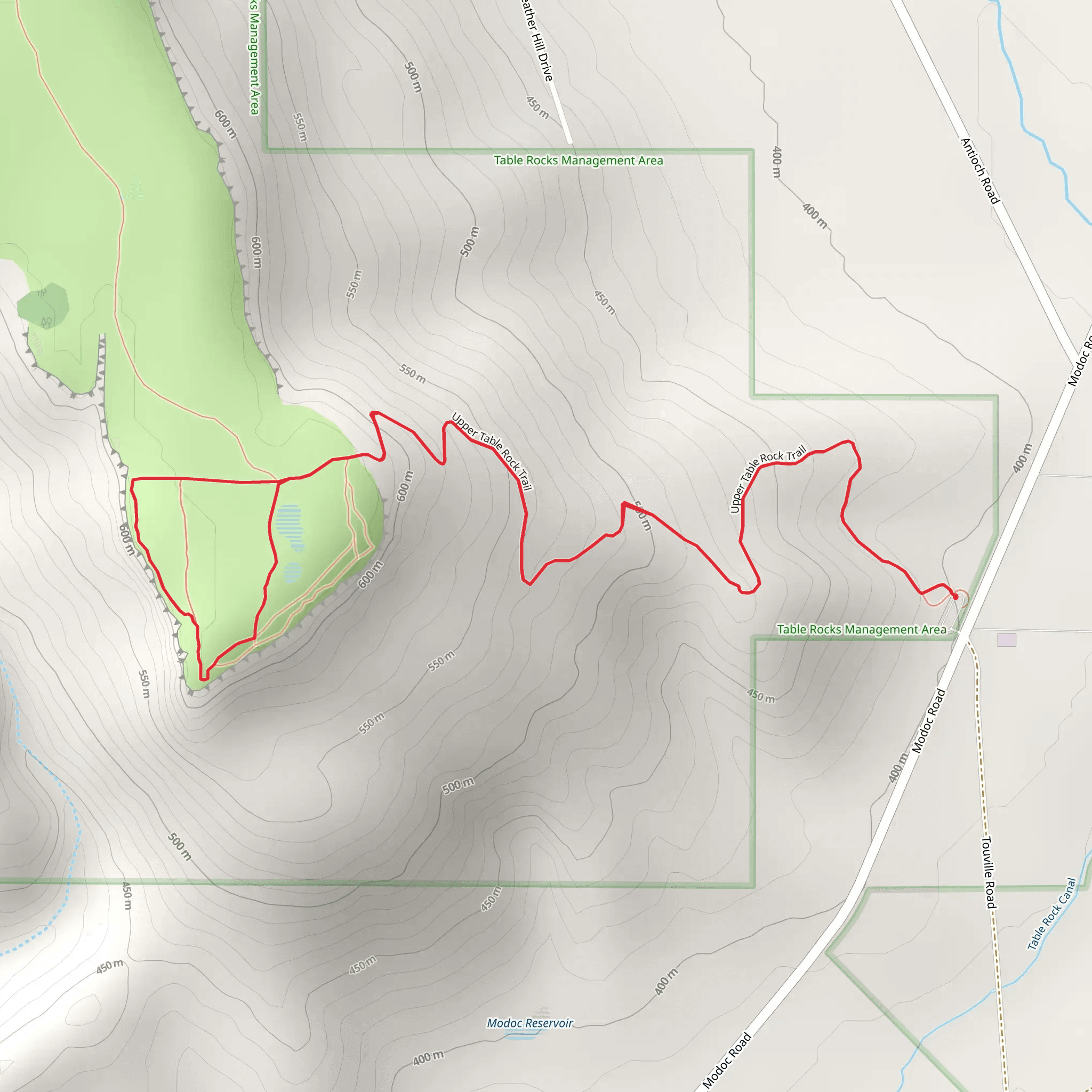 Upper Table Rock Trail mobile static map