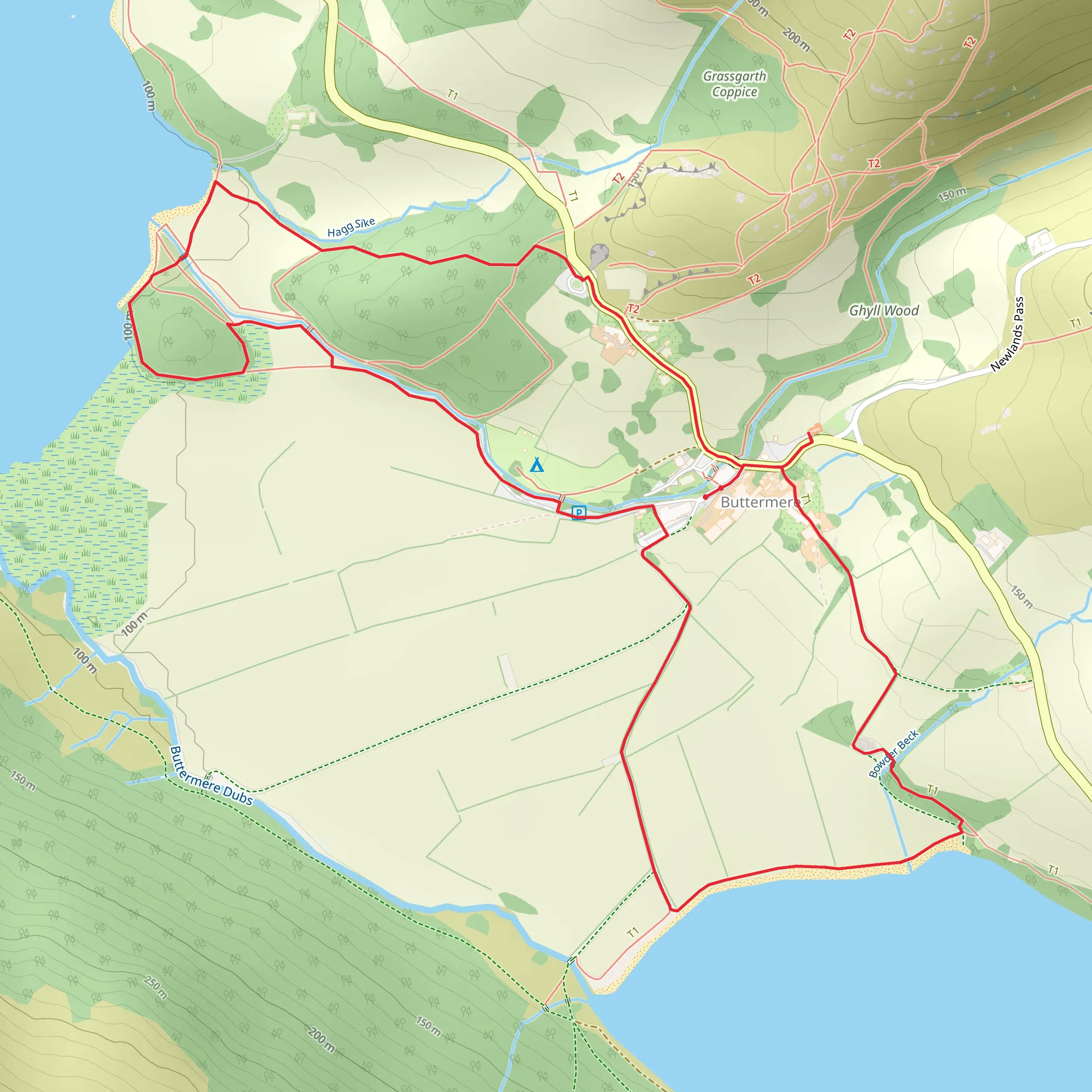 Holme Islands, Nether How and Buttermere Walk mobile static map