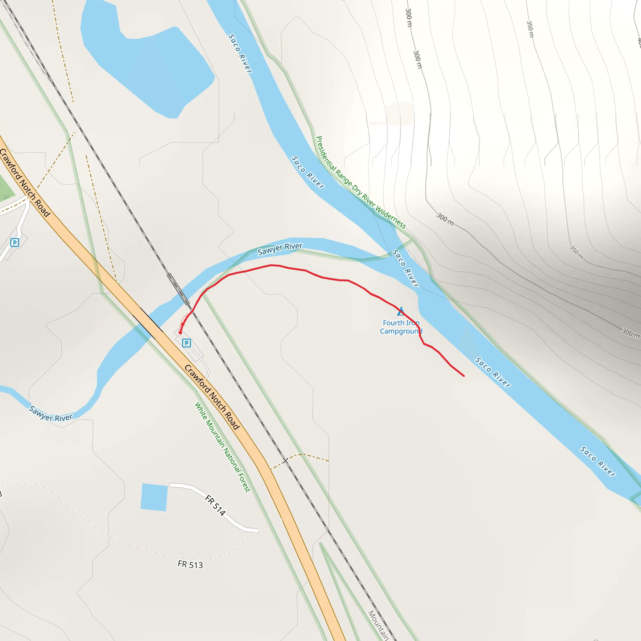 Fourth Iron Campground Trail mobile static map