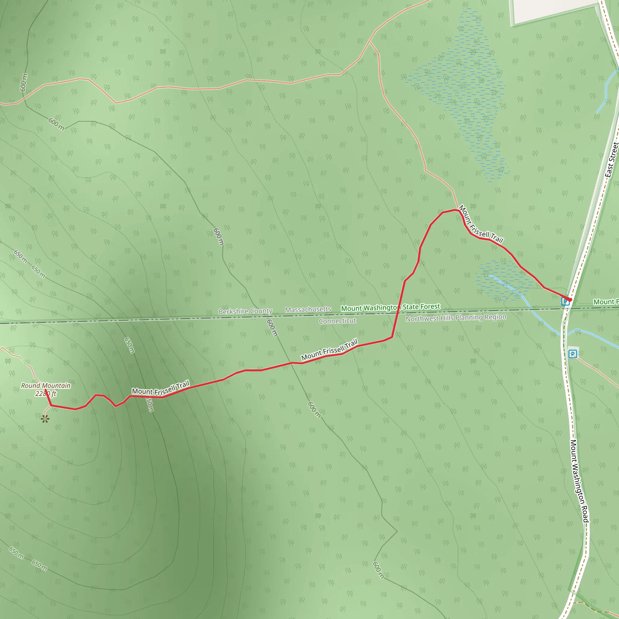 Round Mountain via Mount Frissell Trail mobile static map