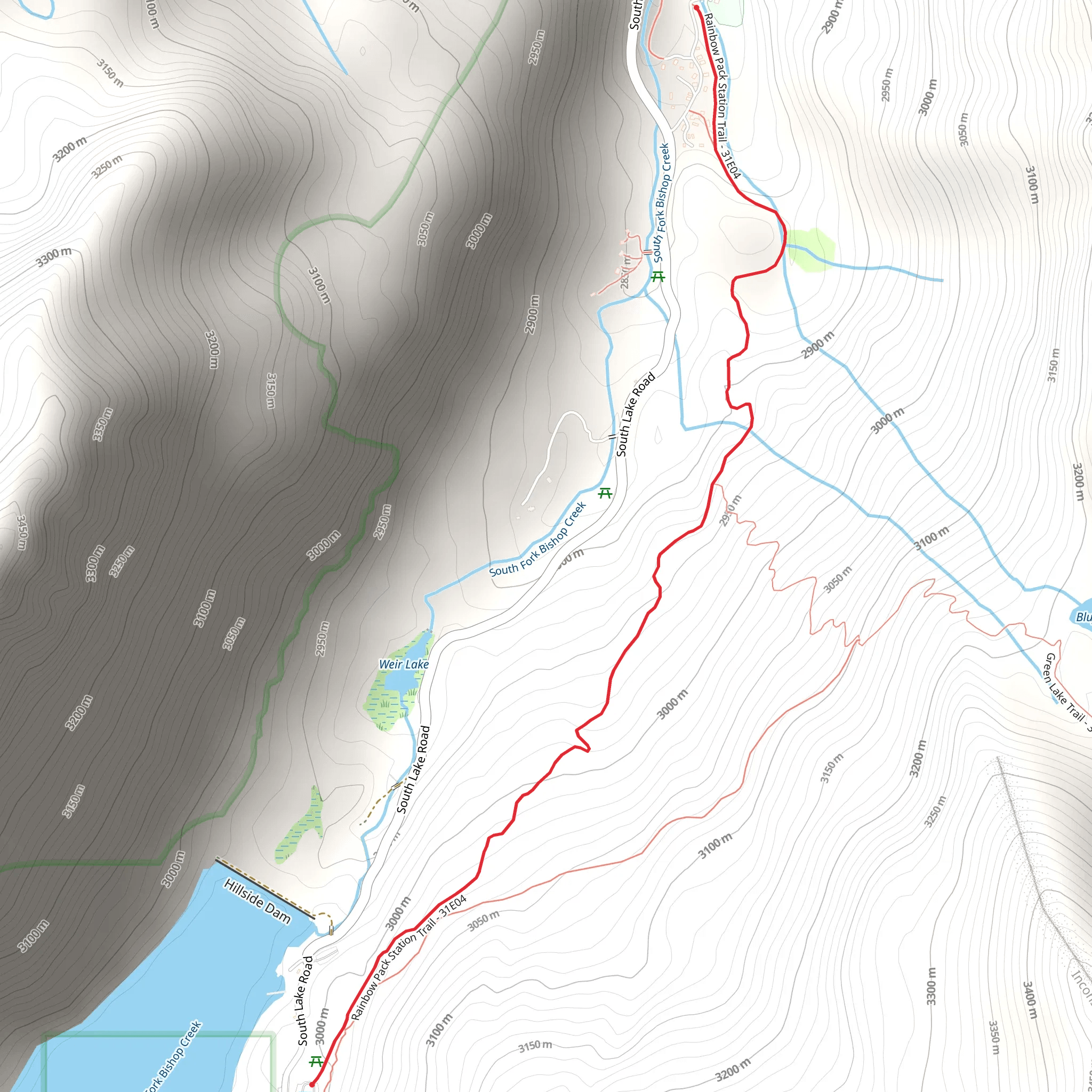 Rainbow Pack Station Trail mobile static map