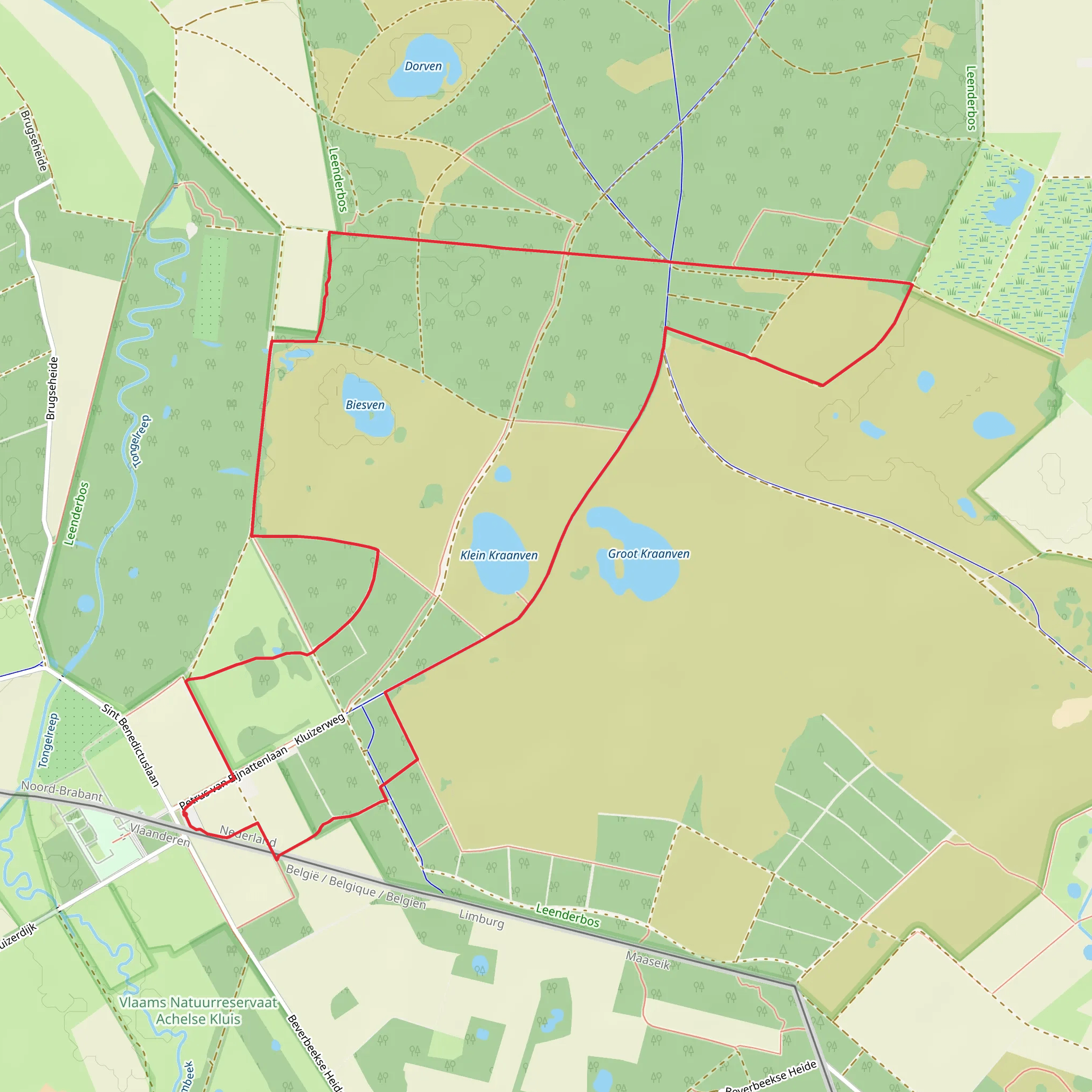 Klein Kraanven and Groot Kraanven via Kluizer Weg mobile static map