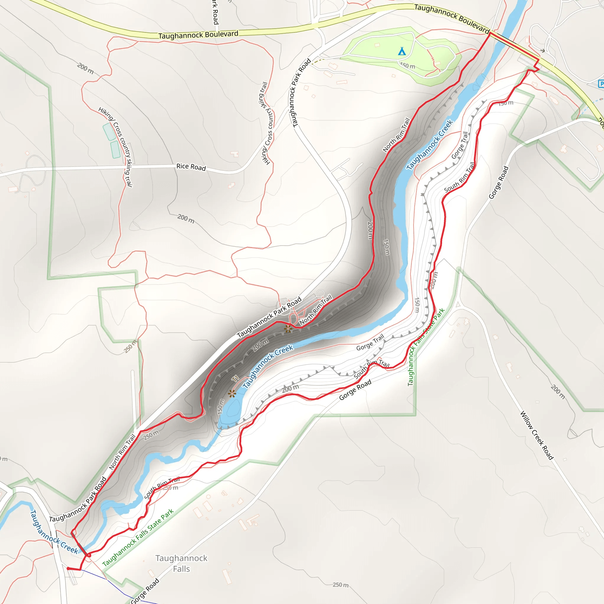 Taughannock Creek Loop Trail mobile static map