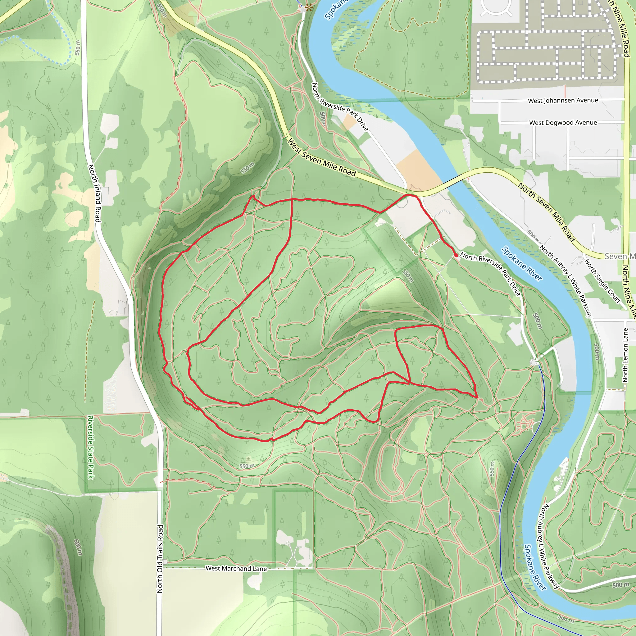 Trail 25 and 203 Loop - Seven Mile Airstrip mobile static map