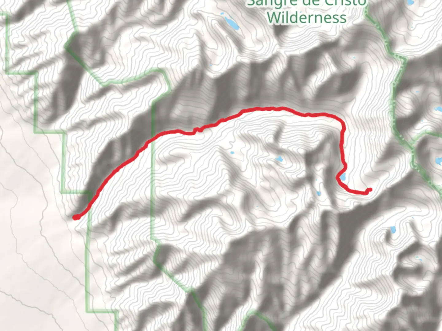 An image depicting the trail Rito Alto Lake via Rito Alto Trail and its surrounding area.