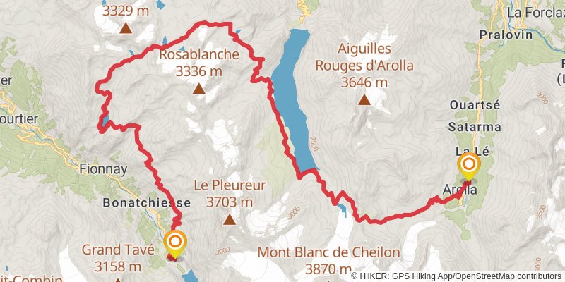 Alpenpässe-Weg stage 22 Map