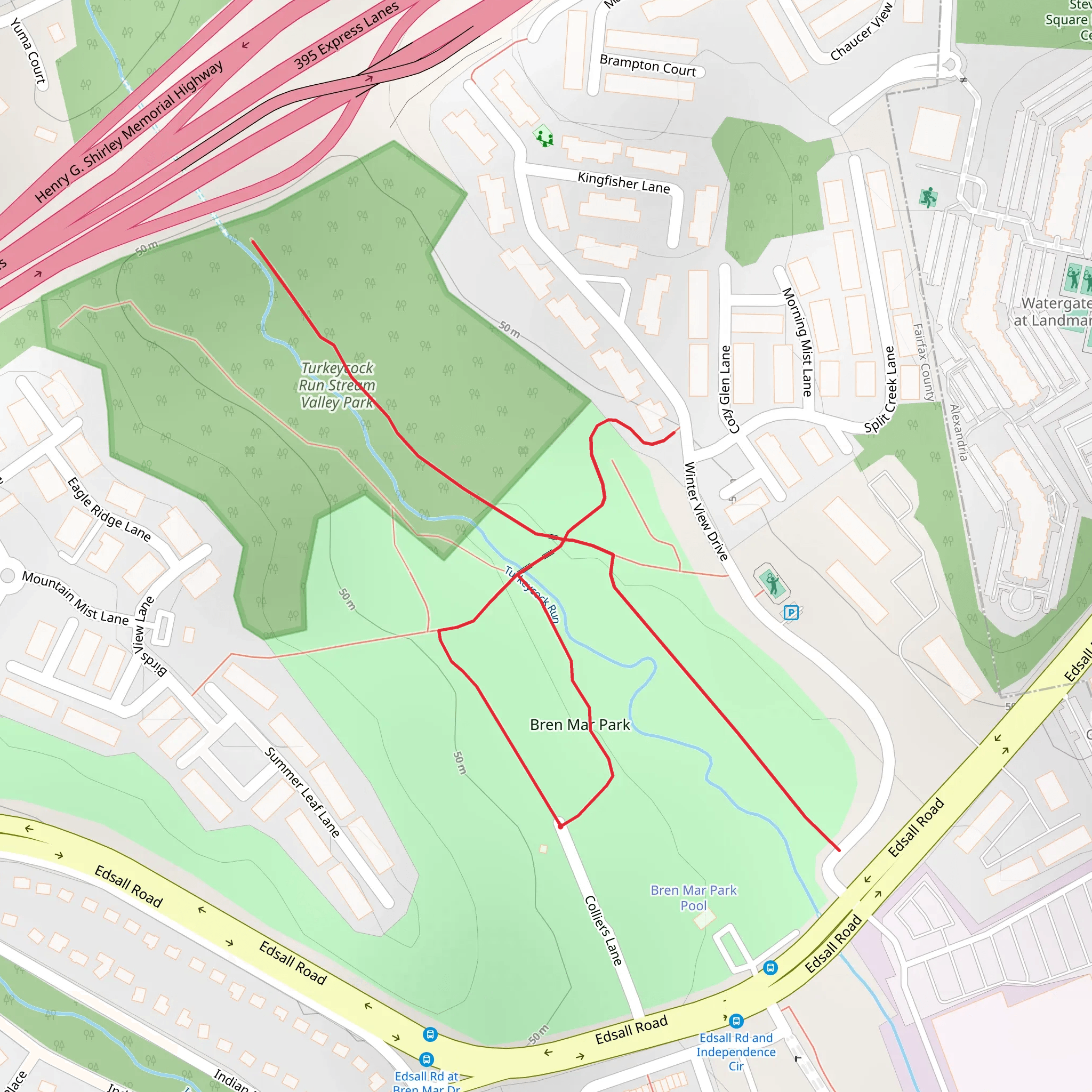 Bren Mar Park Loop mobile static map