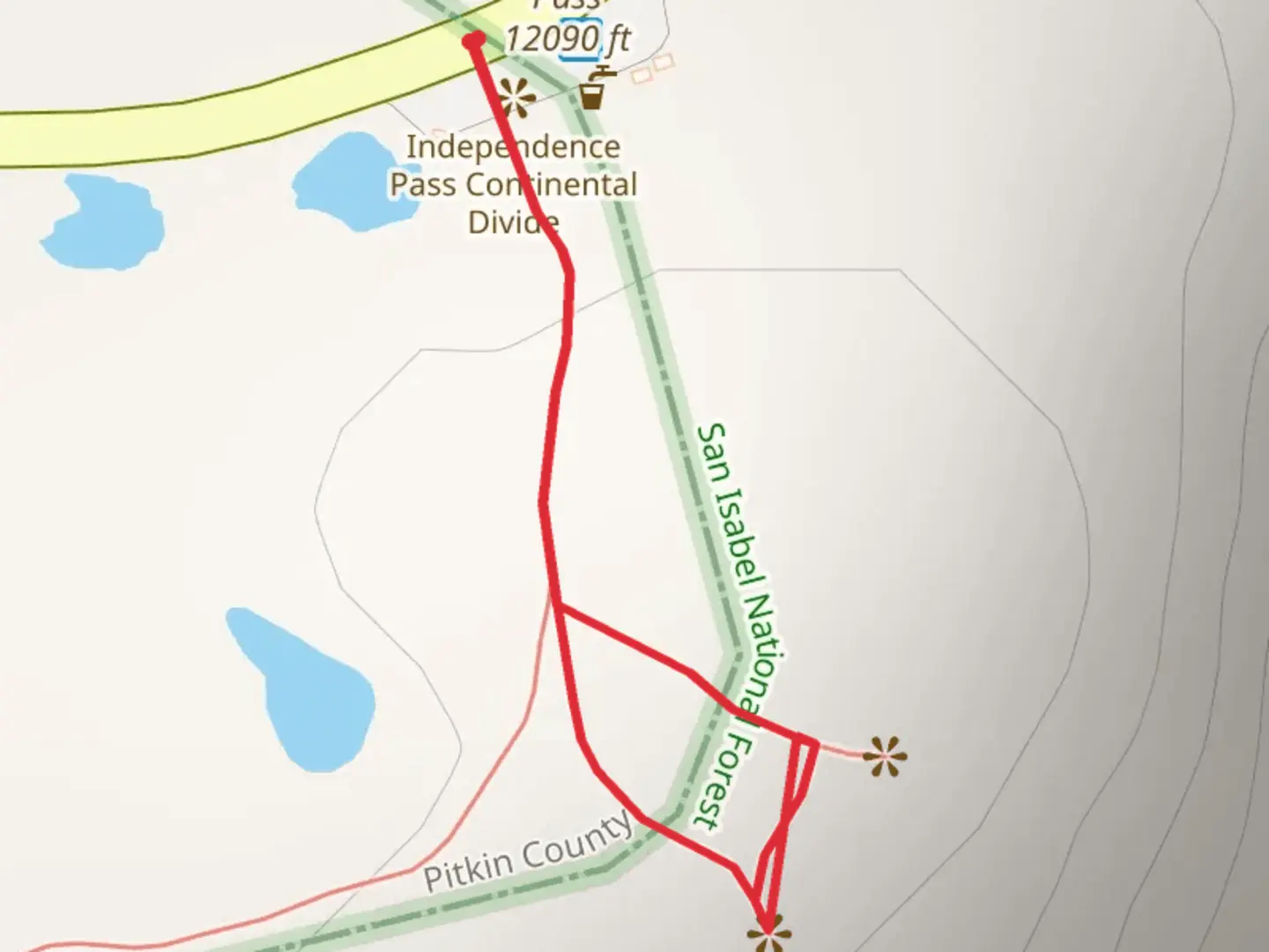 An image depicting the trail Independence Pass and its surrounding area.