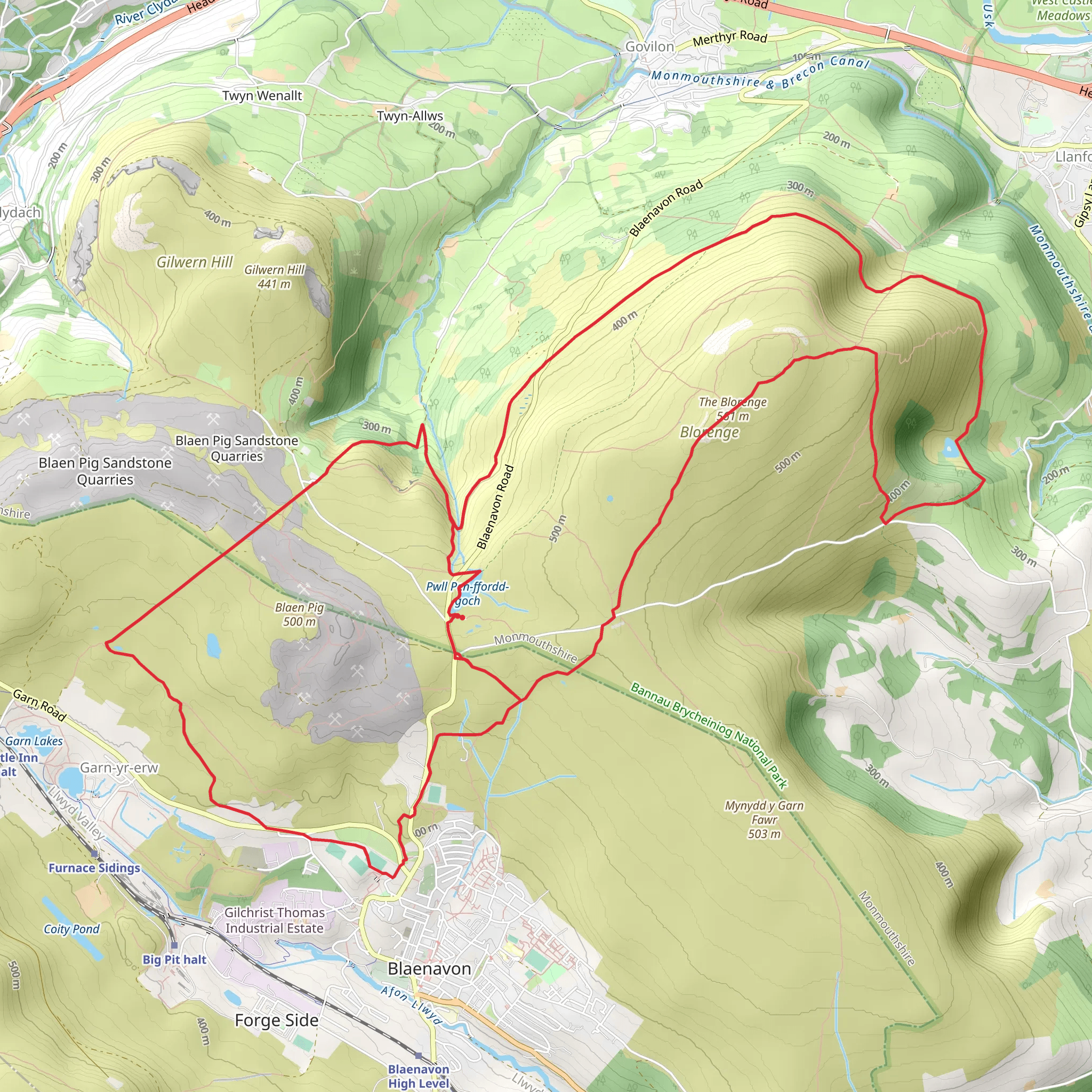 Iron Mountain from Pen-fford-goch mobile static map