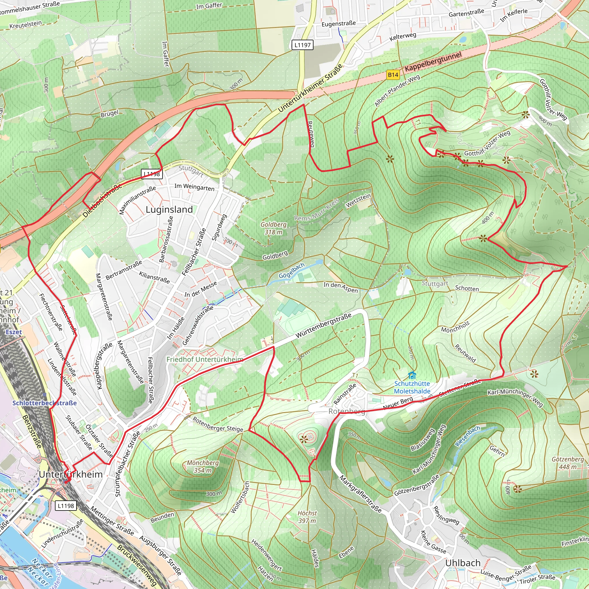 Untertürkheim Loop mobile static map
