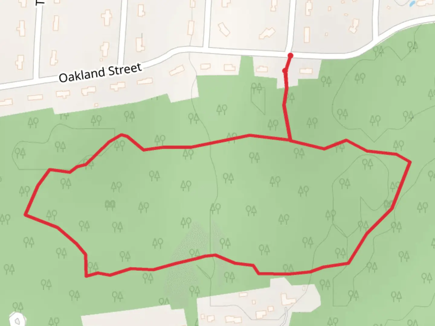 An image depicting the trail Oakland Street Loop Trail and its surrounding area.