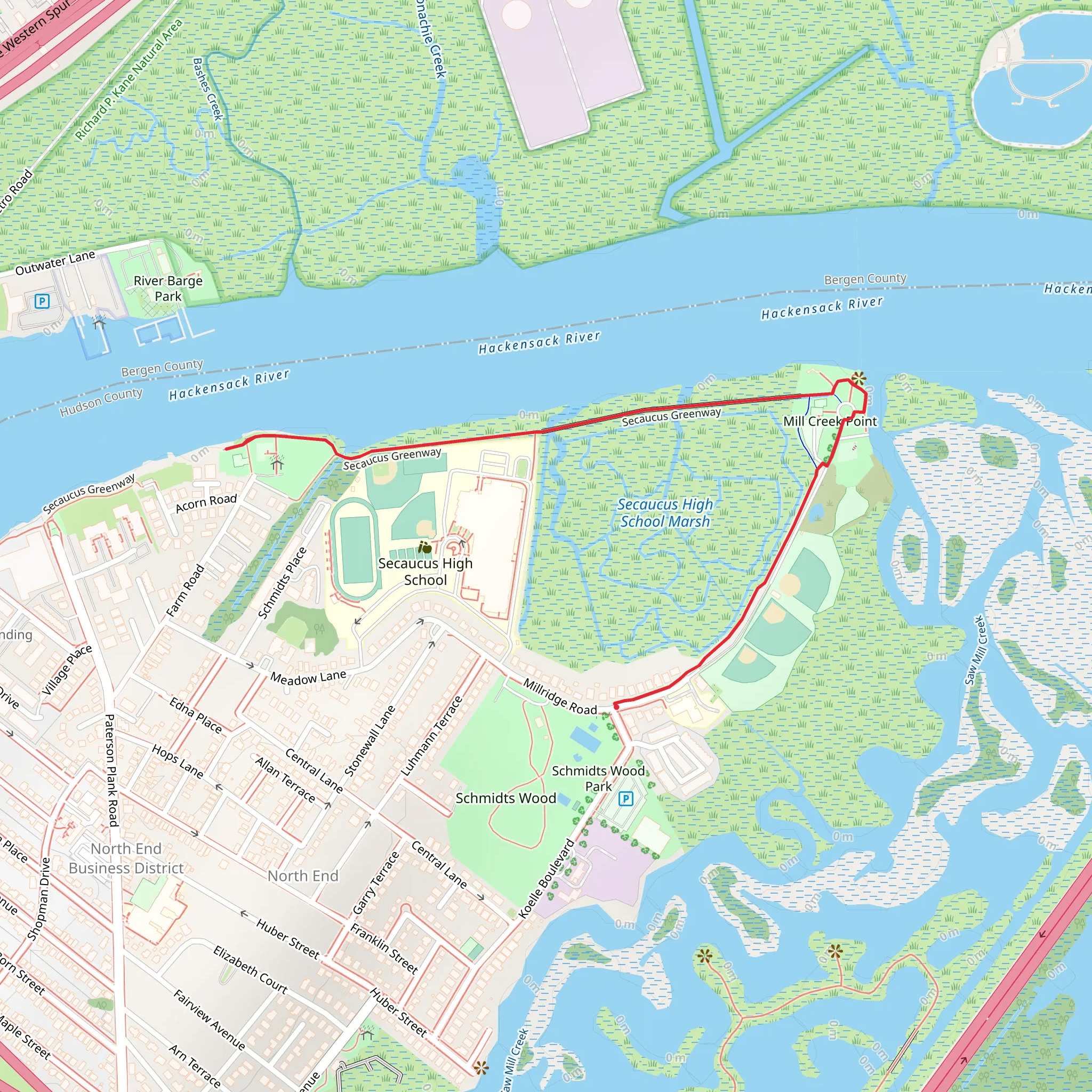 Secaucus Greenway mobile static map