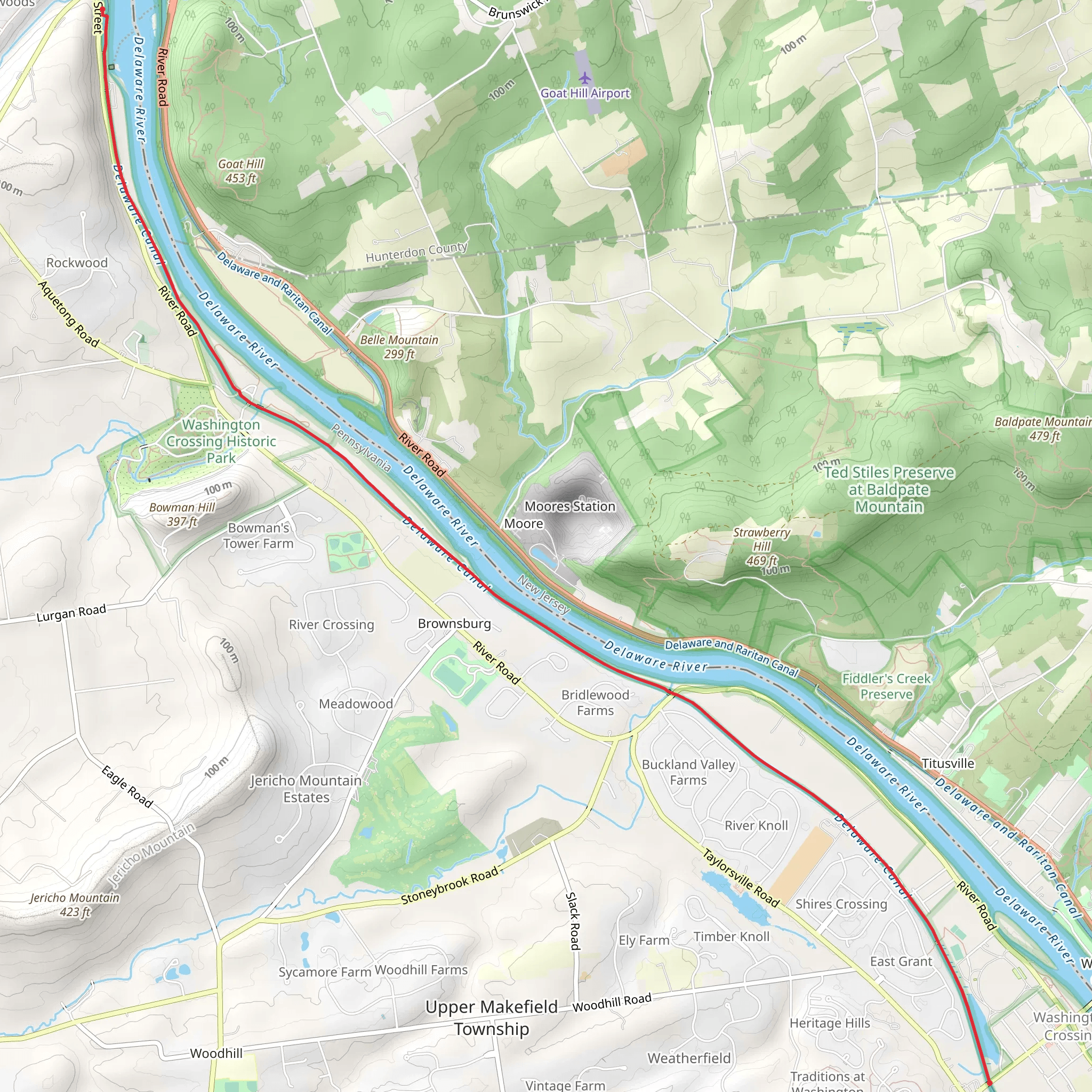 Saint Clair Pond via D and L Trail mobile static map