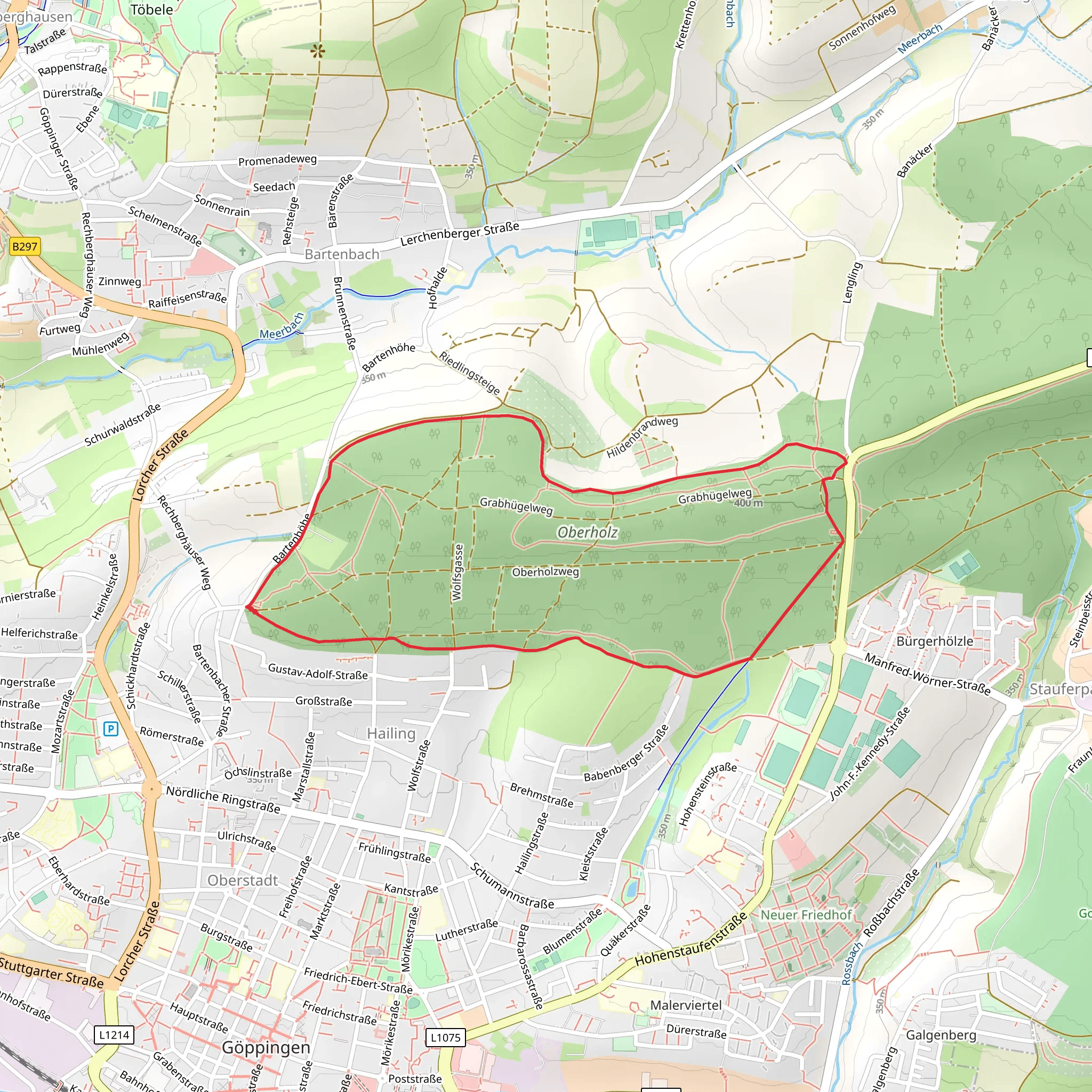 Oberholz Loop from Göppingen mobile static map