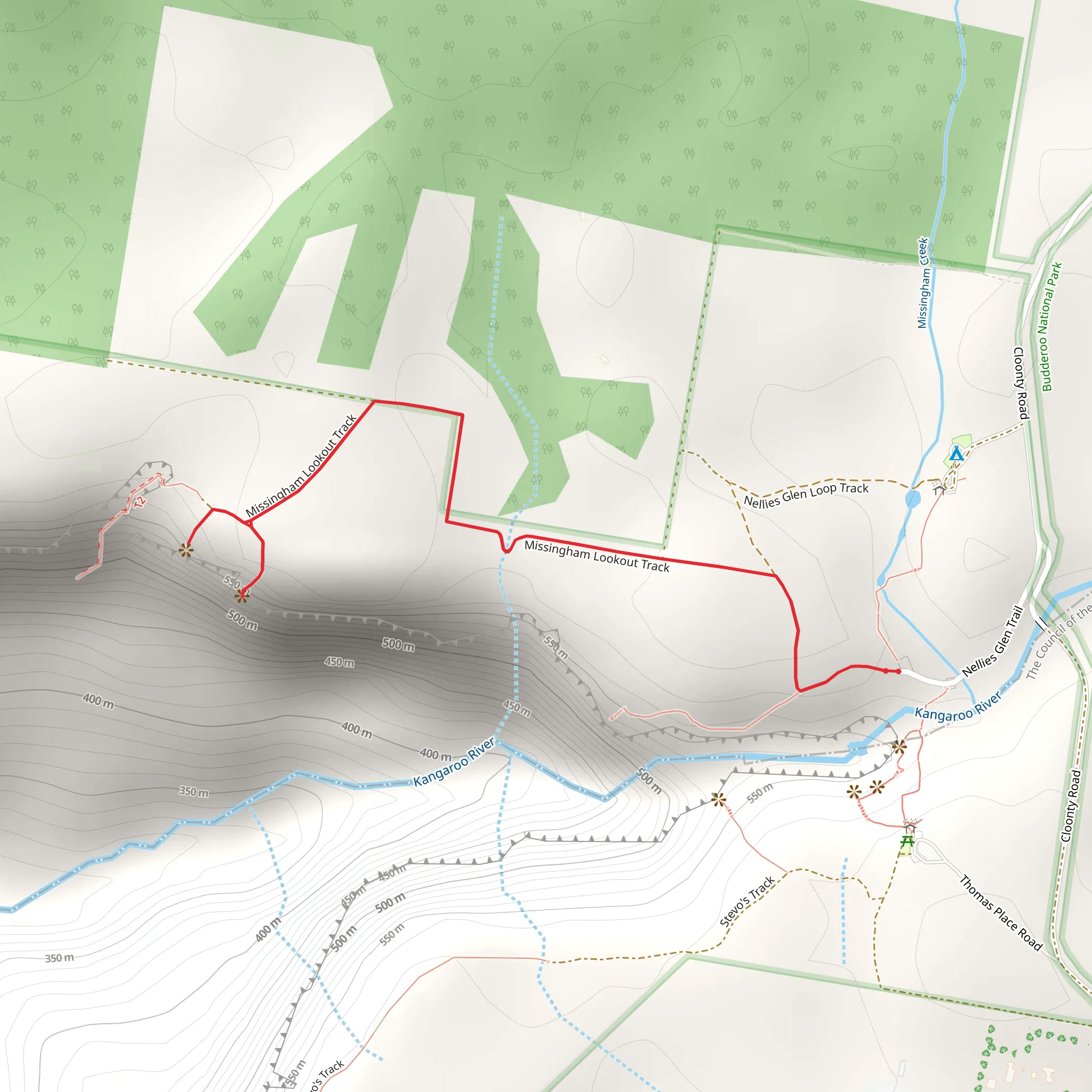 Missingham Lookout Track mobile static map