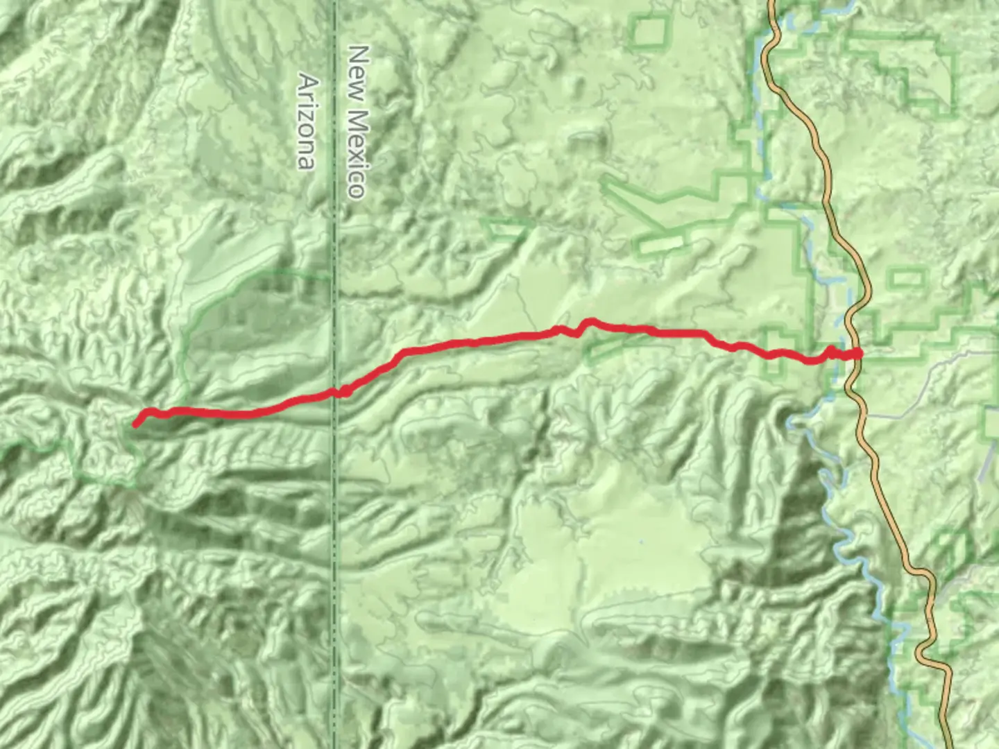 An image depicting the trail Charlie Moore Mountain and Charlie Moore Trail via Grand Enchantment Trail and its surrounding area.