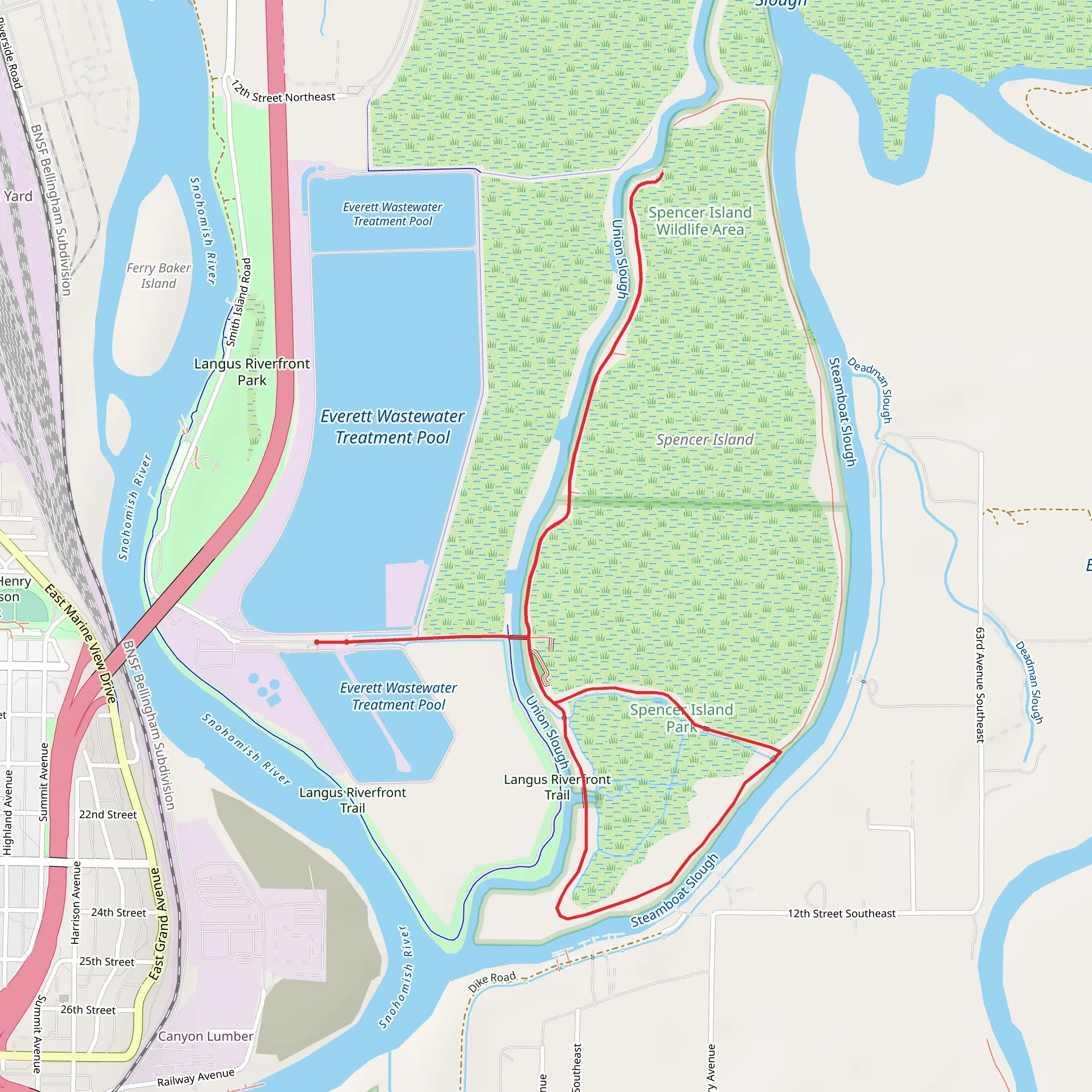 Spencer Island Park and Spencer Island Wildlife Area mobile static map