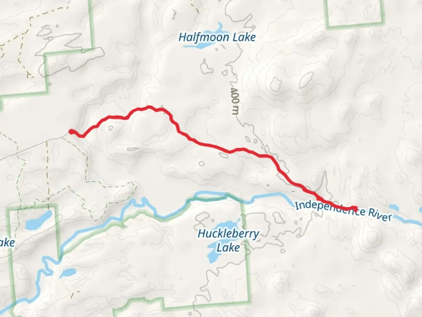 An image depicting the trail Independence River and its surrounding area.