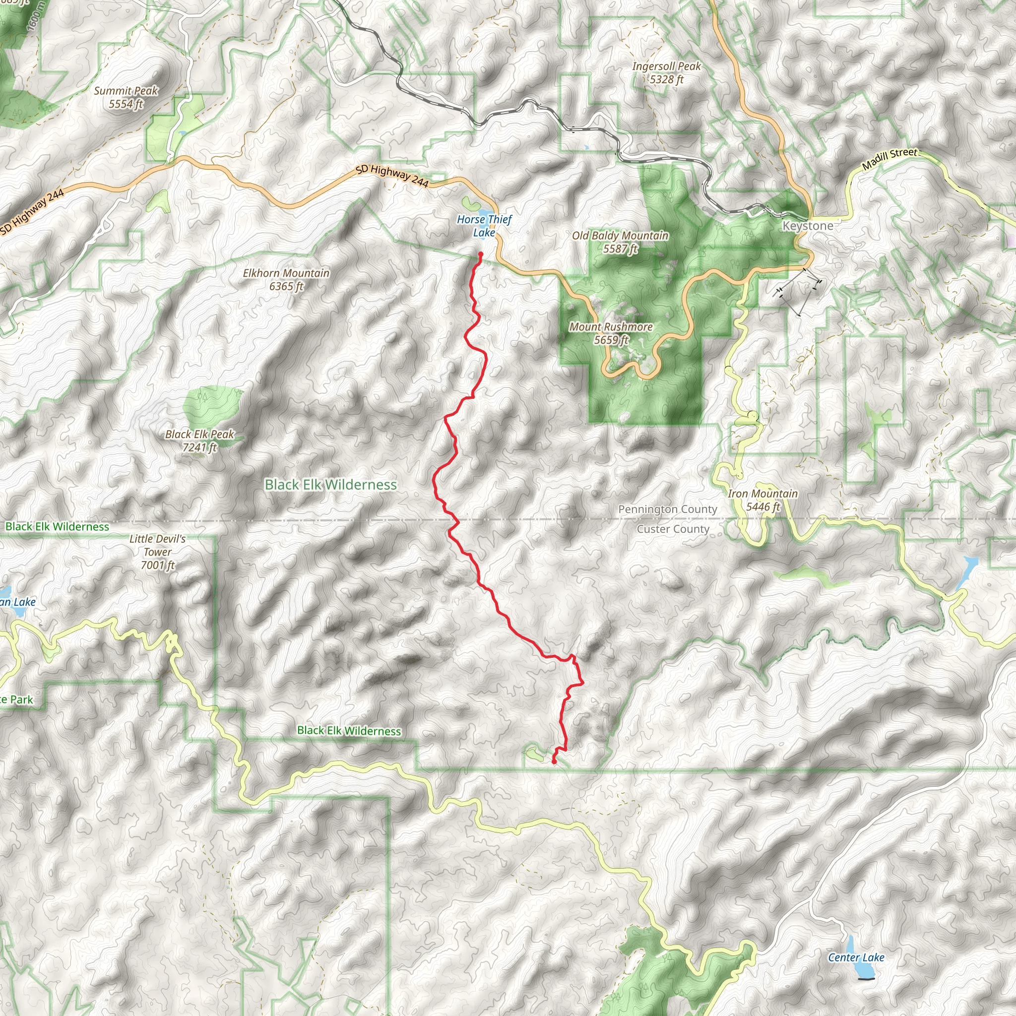 Horsethief and Centennial Trail mobile static map