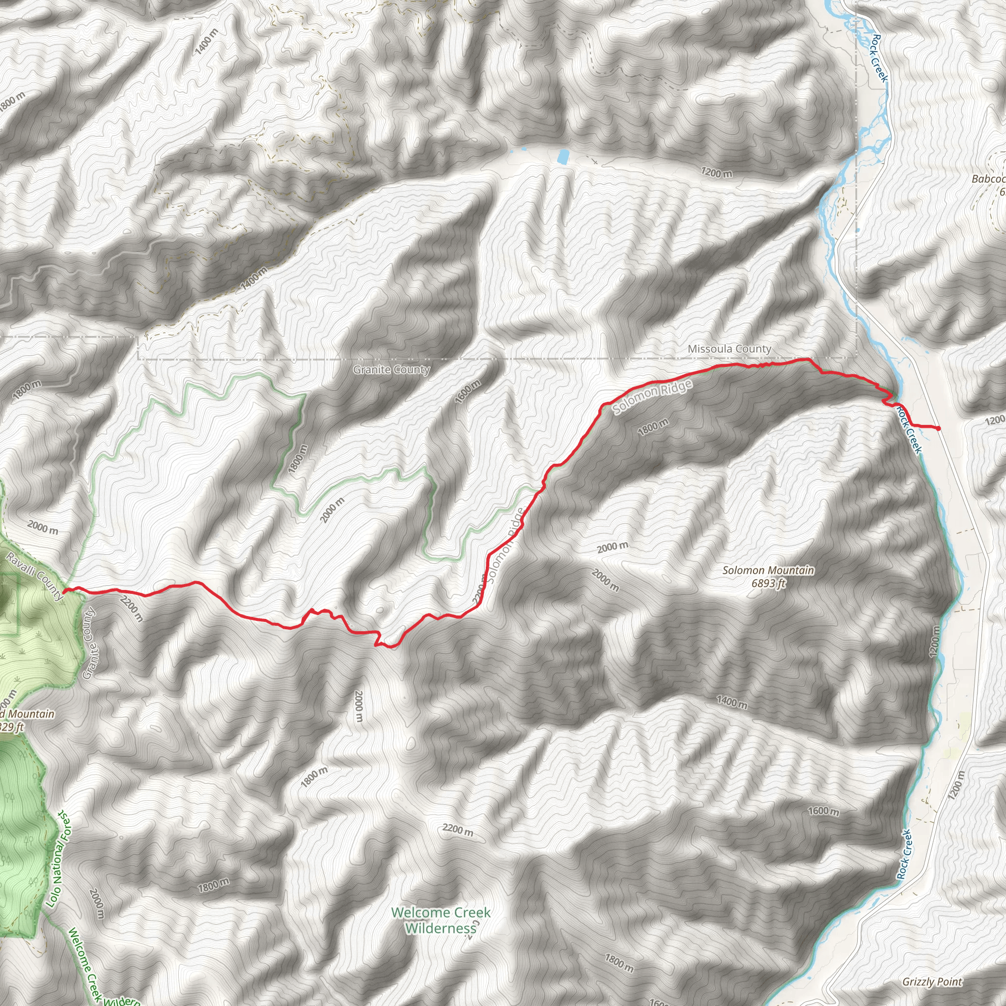 Solomon Ridge Trail mobile static map