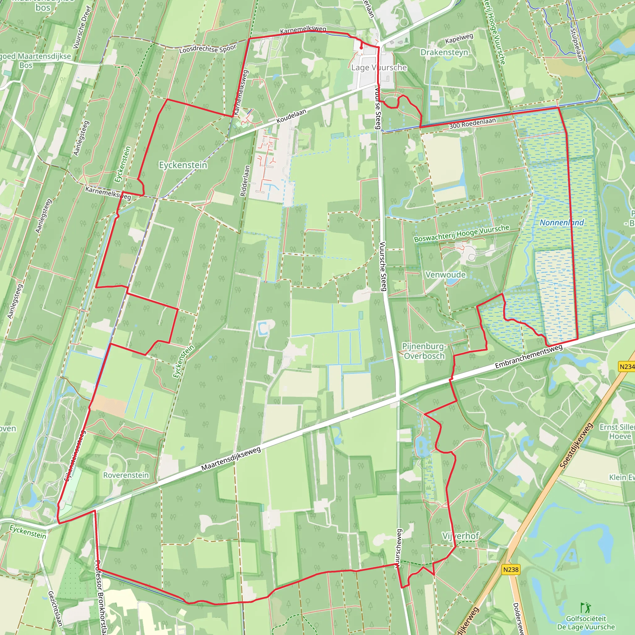 Eyckenstein, Bossen and Nonnenland Loop mobile static map