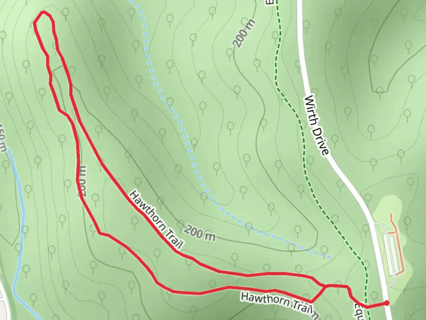 An image depicting the trail Hawthorn Loop Trail and its surrounding area.