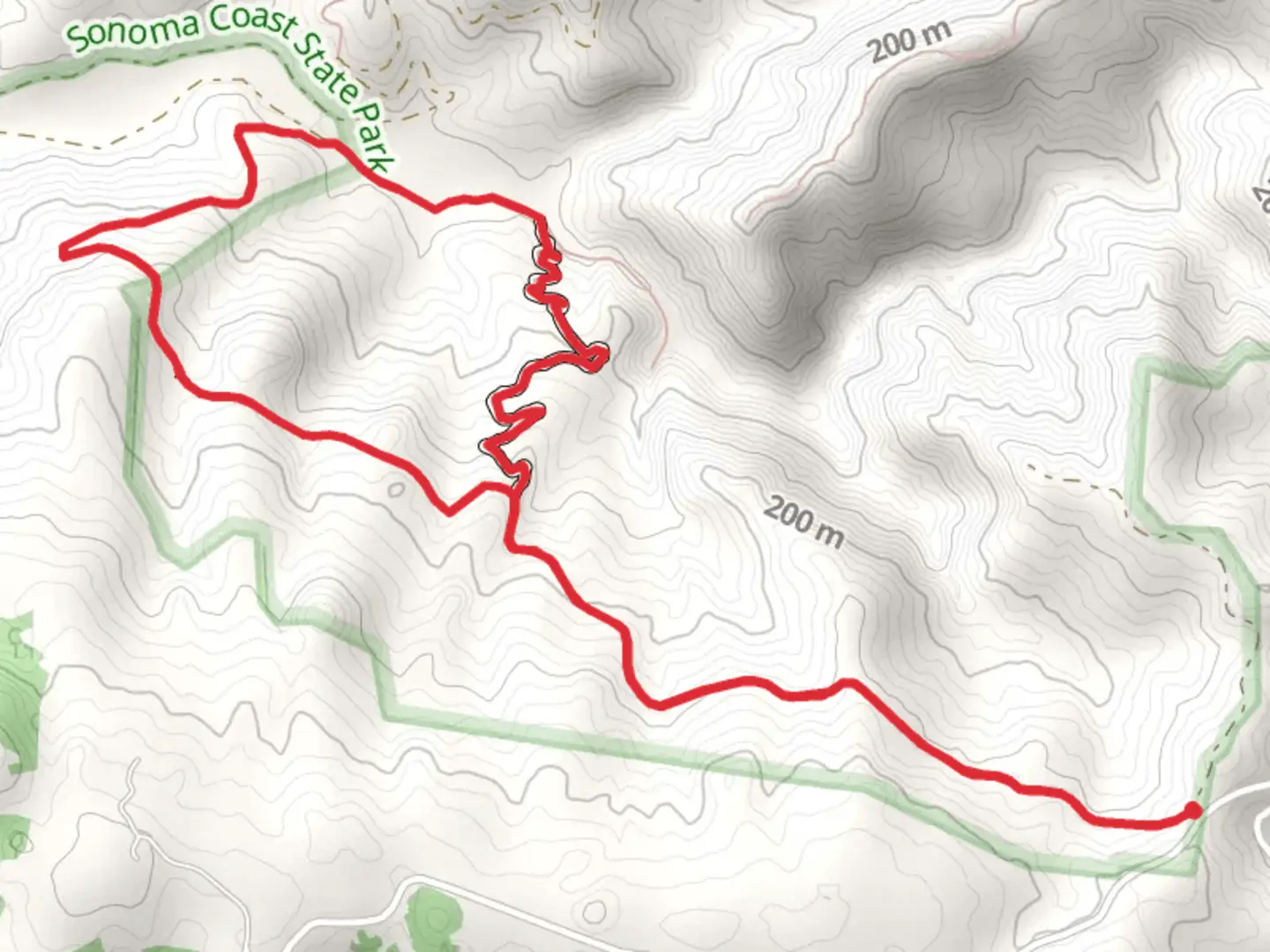 An image depicting the trail Creekside Connector Loop Trail and its surrounding area.
