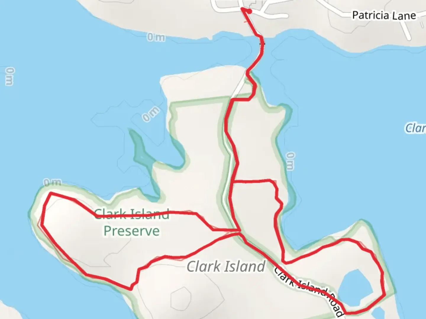 An image depicting the trail Clark Island - Mud Cove and its surrounding area.
