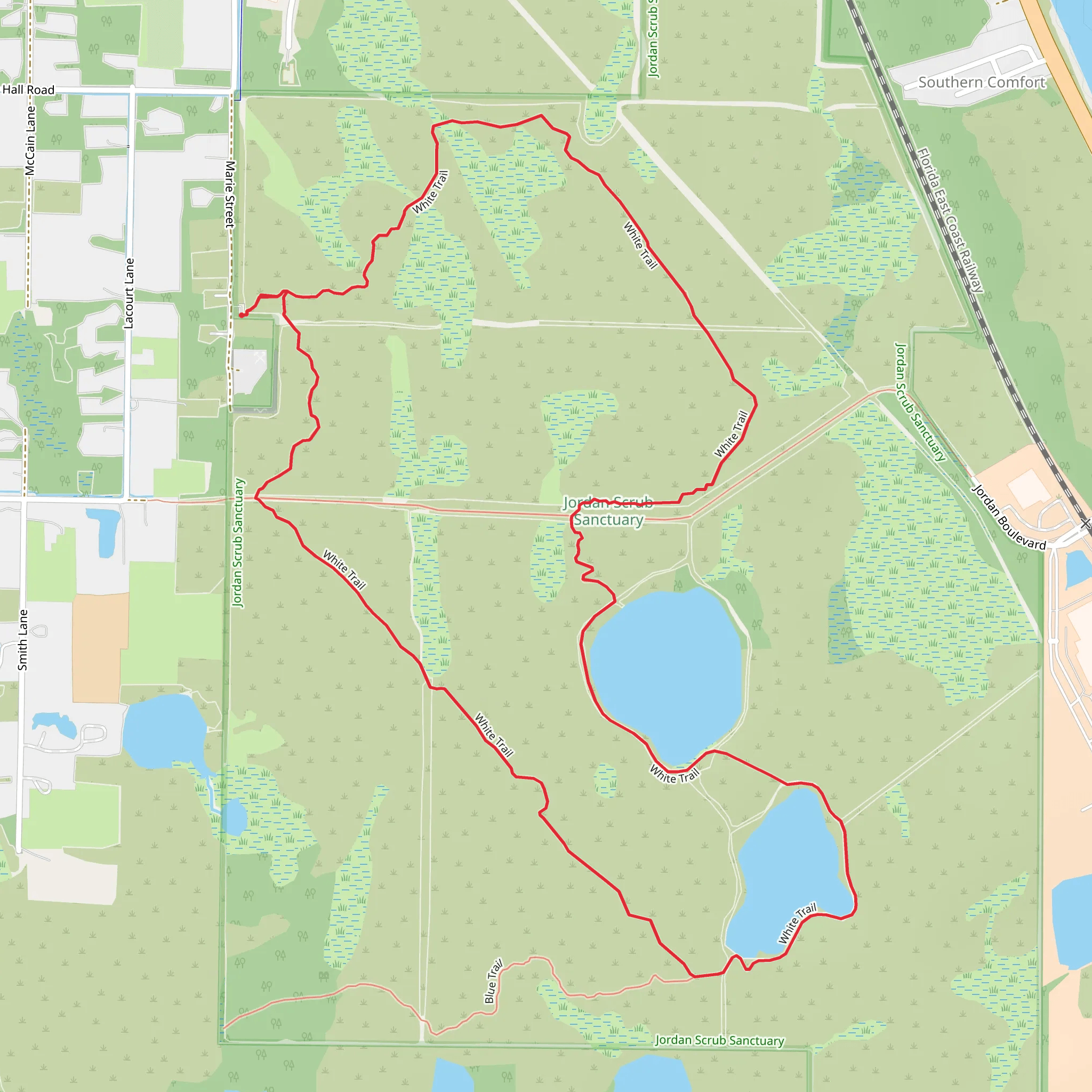 White Loop Trail - Marie Street mobile static map
