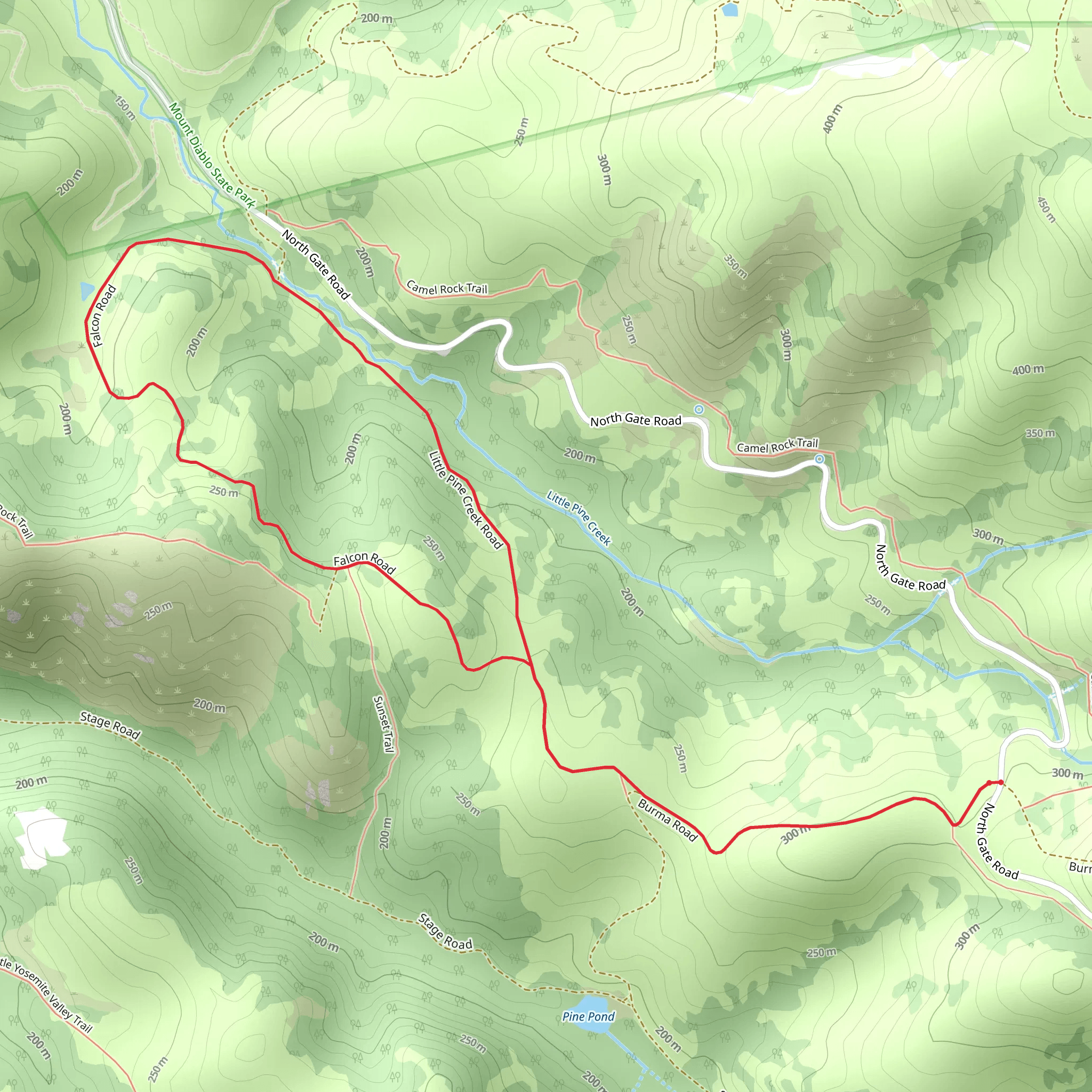 Burma, Falcon and Little Pine Creek Road Loop mobile static map
