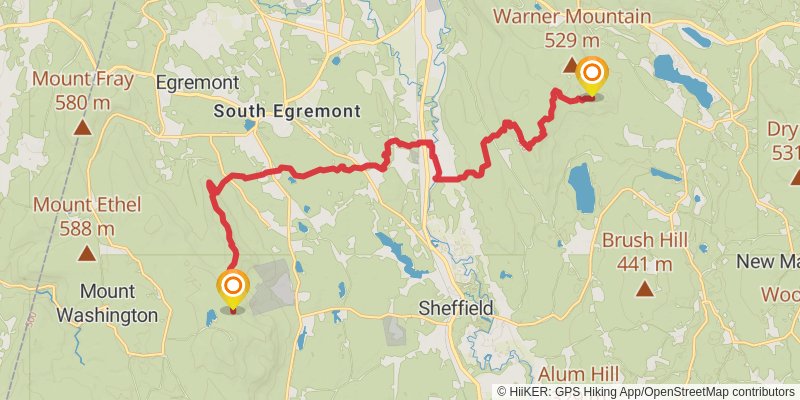 Appalachian Trail - Massachusetts stage 2 Map