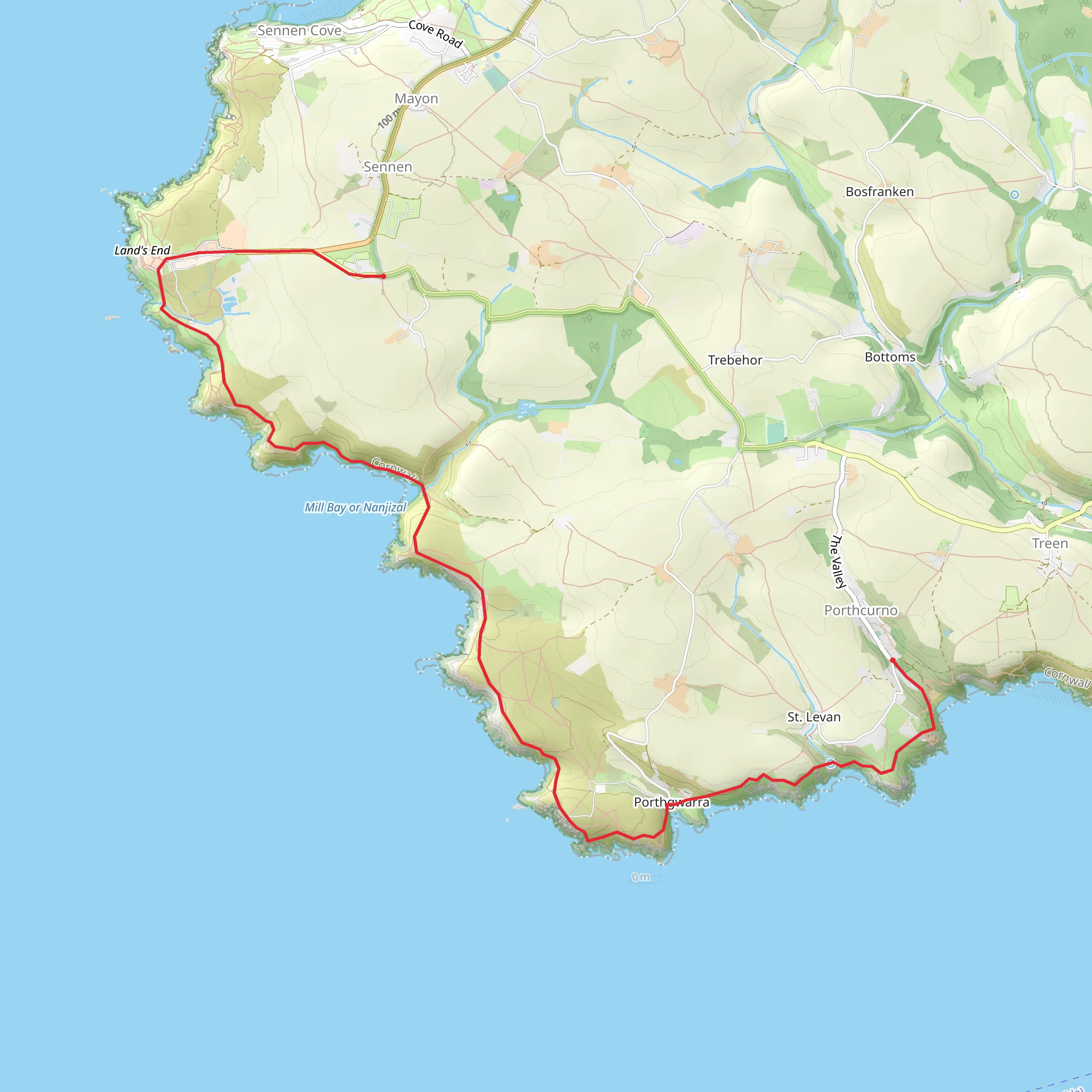 Land's End Hostel - Porthcurno mobile static map